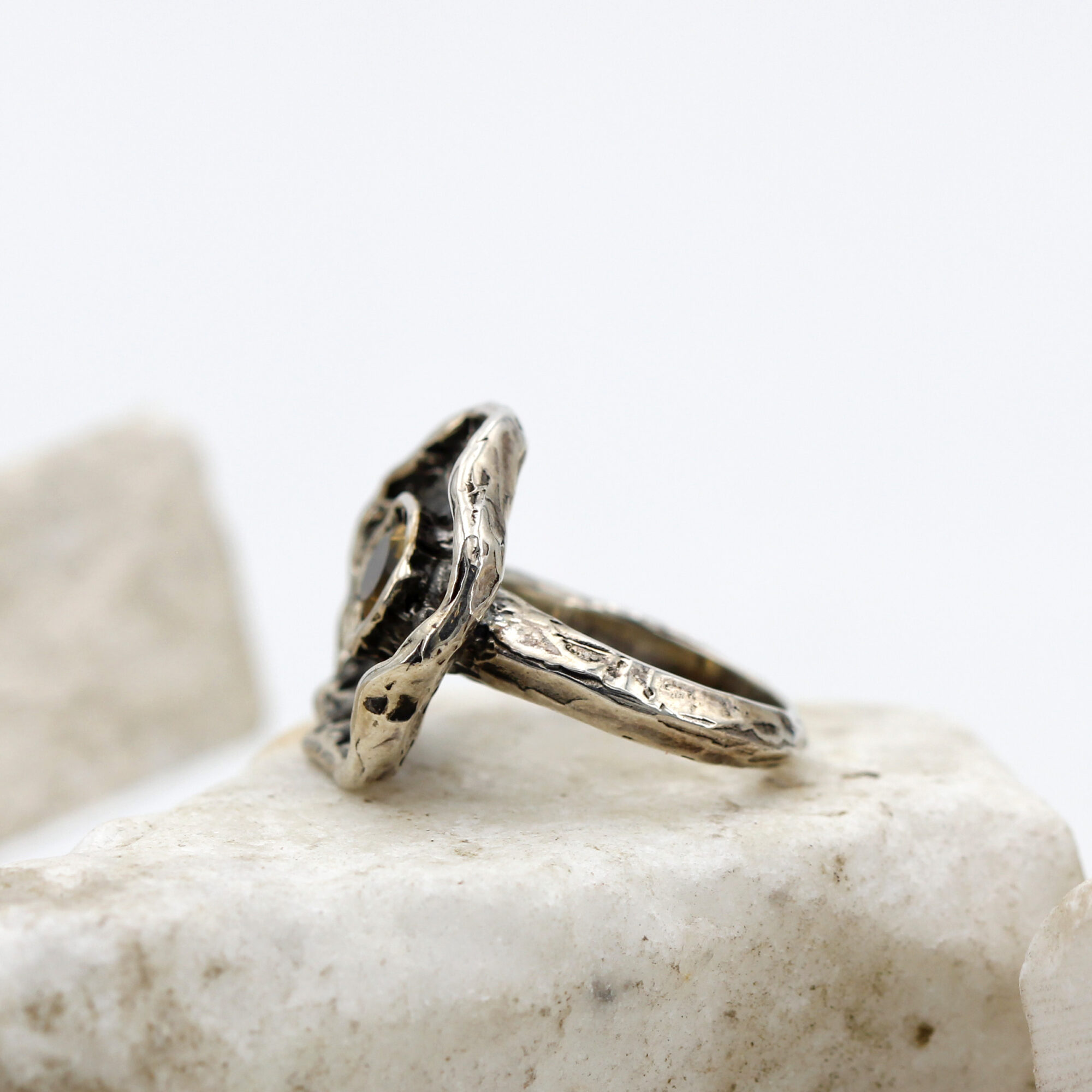 Anna Gioielli Winter Flower Anello Argento 925 Quarzo Citrino