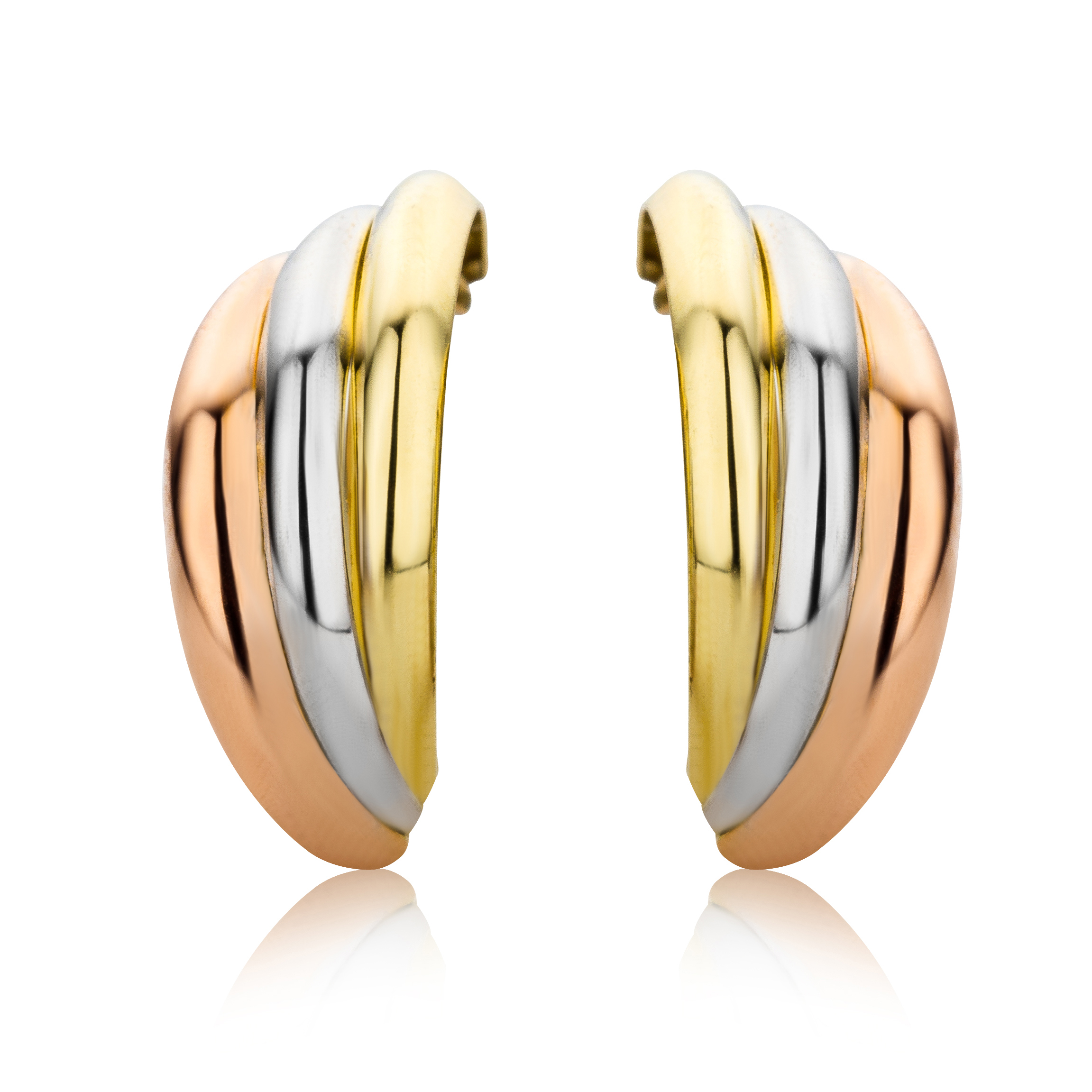 Miore Orecchini Tre Colori Oro 9Kt 375 Earrings
