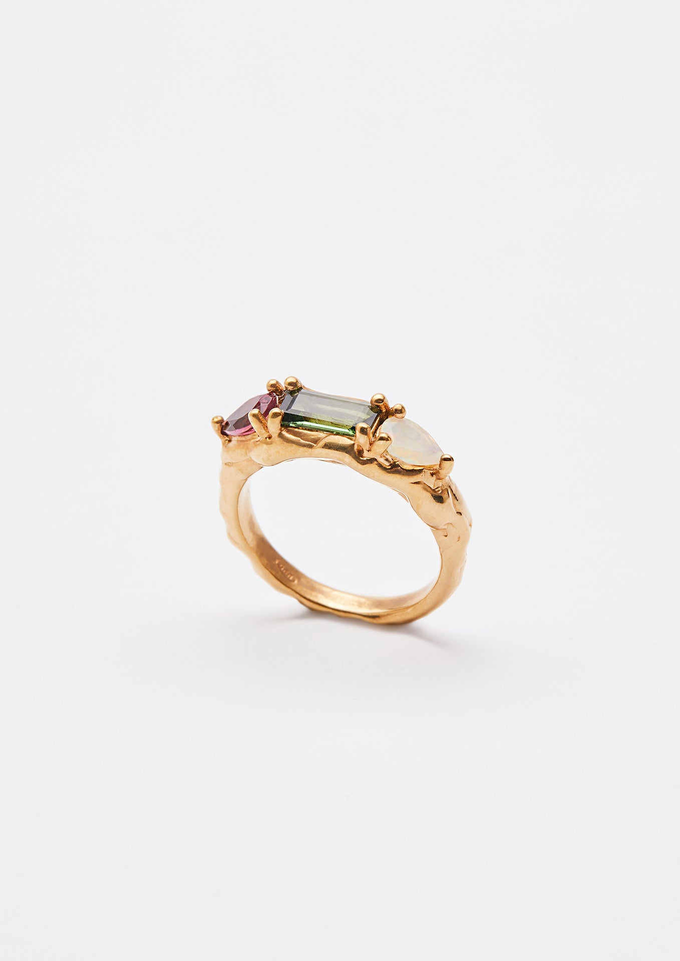 Voodoo Jewels Damballa anello tormalina e opale dorato