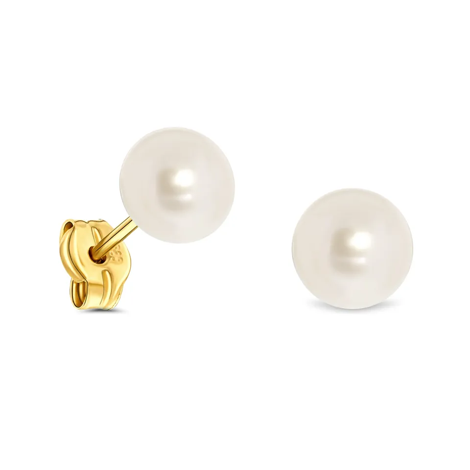 Miore Orecchini oro giallo 14kt perla acqua dolce