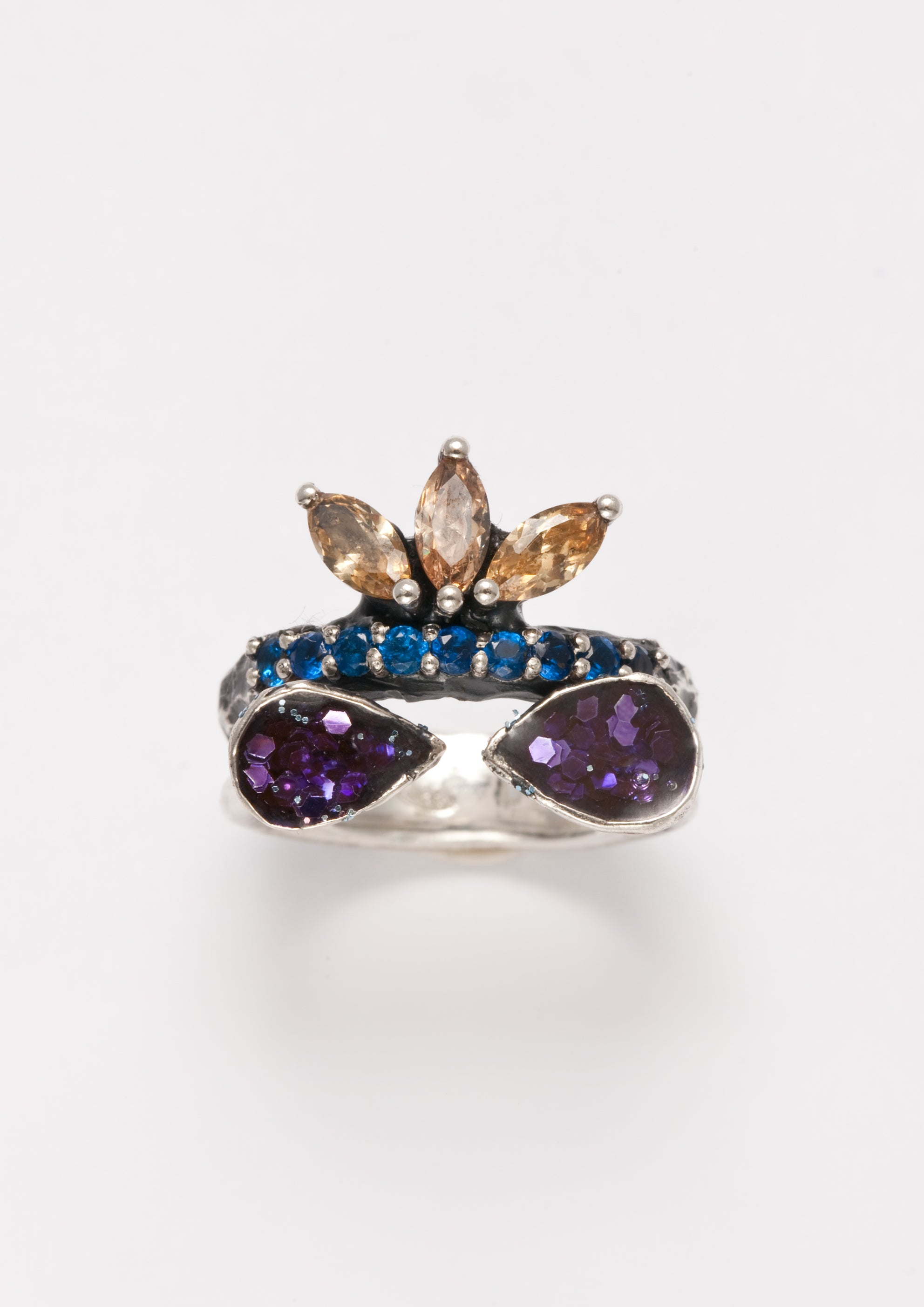 Voodoo Jewels Bold Shapes Azhar anello argento marquise
