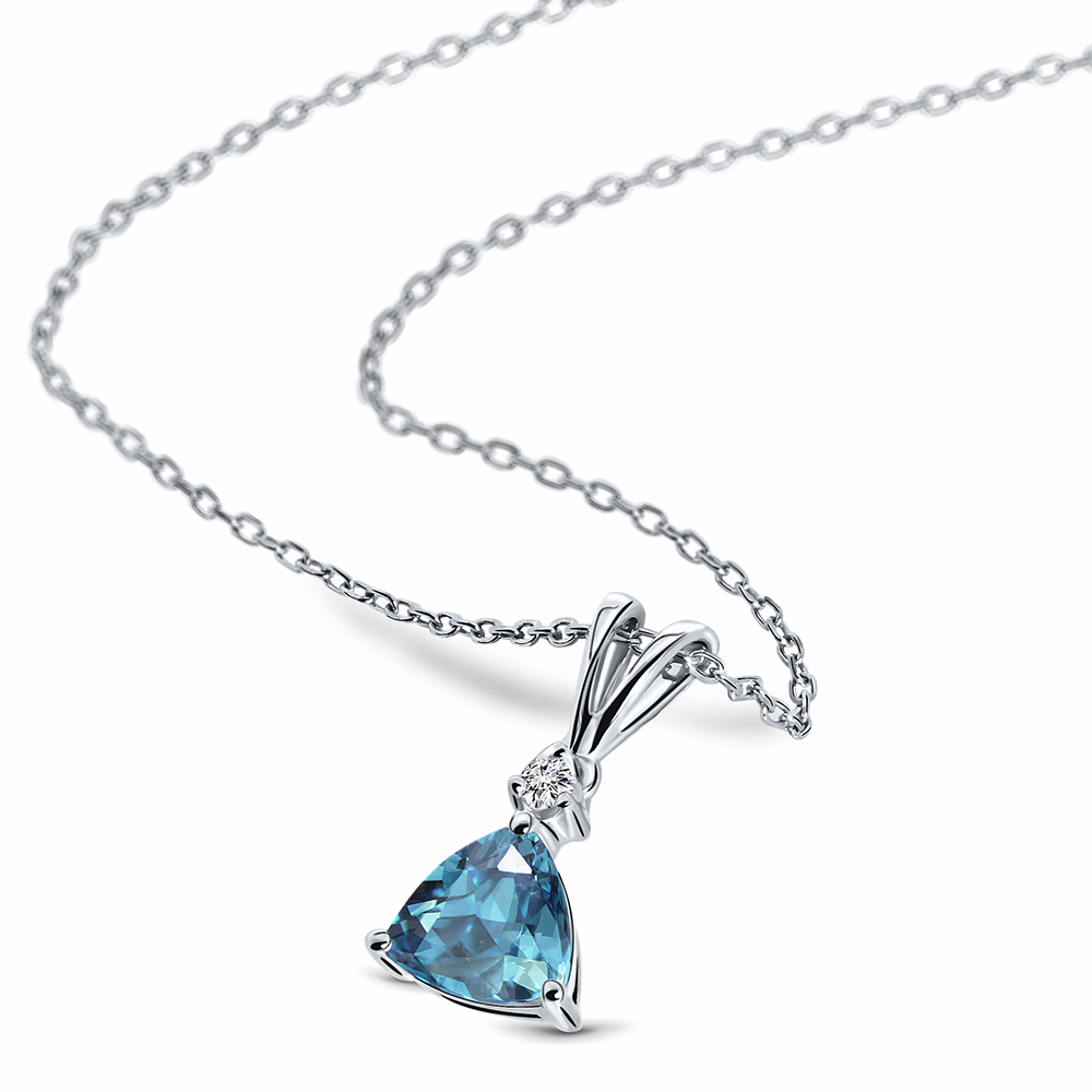 Miore Necklace Collana Oro Bianco 9Kt Acquamarina