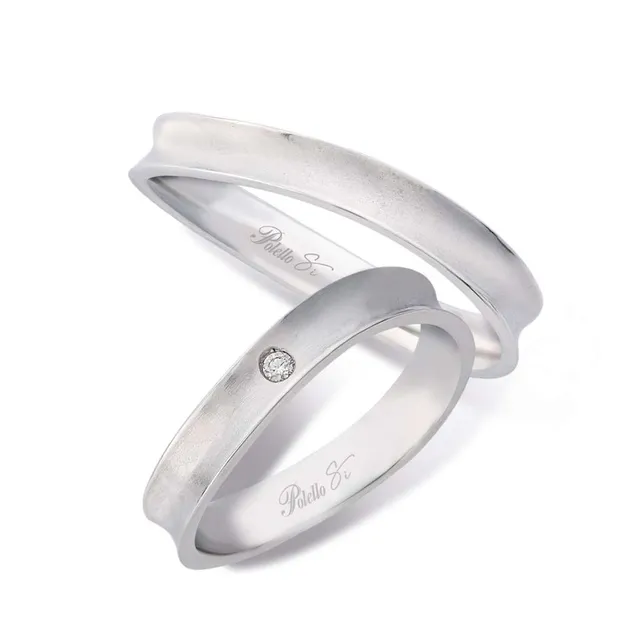 Polello Sì Lo Voglio Fedi oro bianco anello nuziale