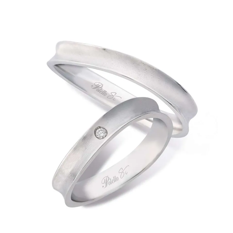 Polello Sì Lo Voglio Fedi oro bianco anello nuziale