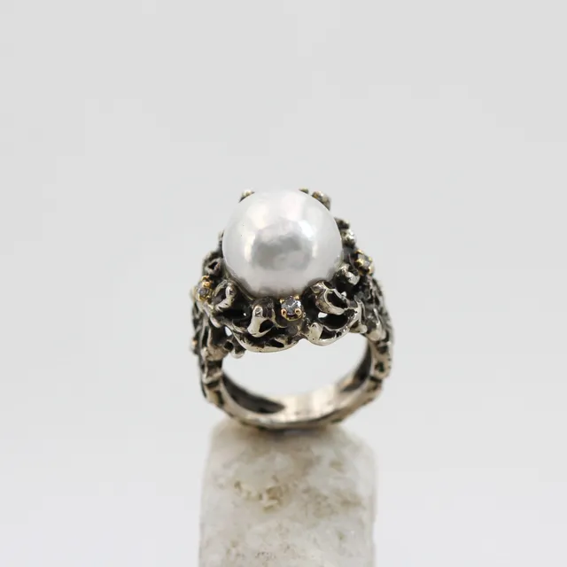 Anna Gioielli Anelli anello argento perla diamanti 0,06 ct