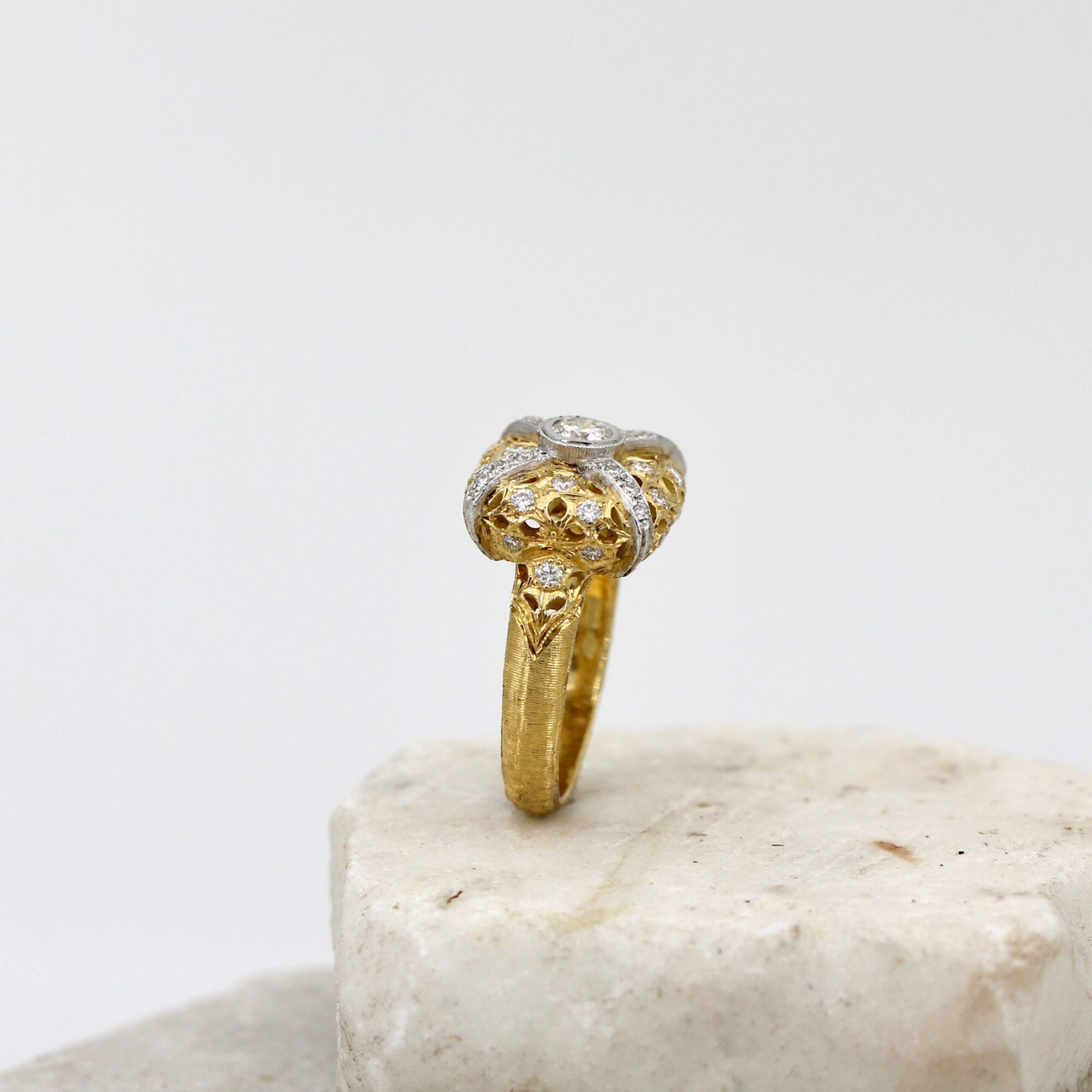 Anna Gioielli Prestige Anello Oro Stile Fiorentino Diamanti 0,80 ct