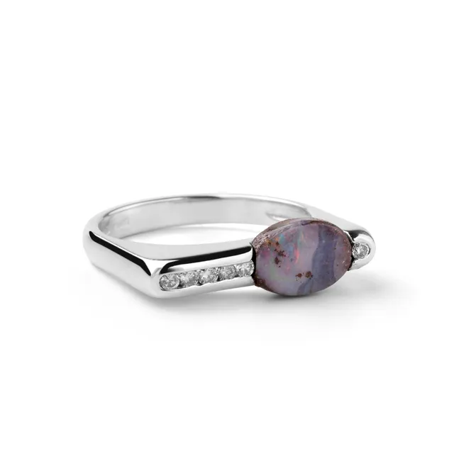 Noi Gioielli Firenze 1873 Rings anello oro bianco opale boulder 9x6 mm