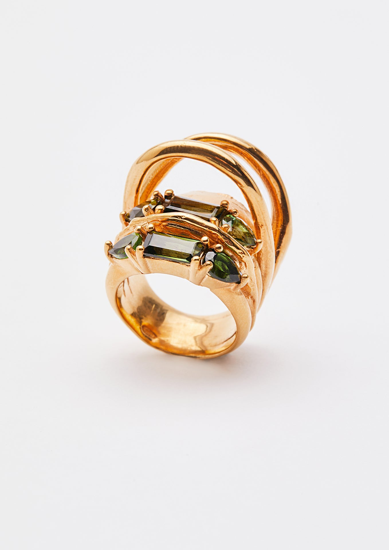 Voodoo Jewels Bold Shapes Socle anello tormaline oro / argento