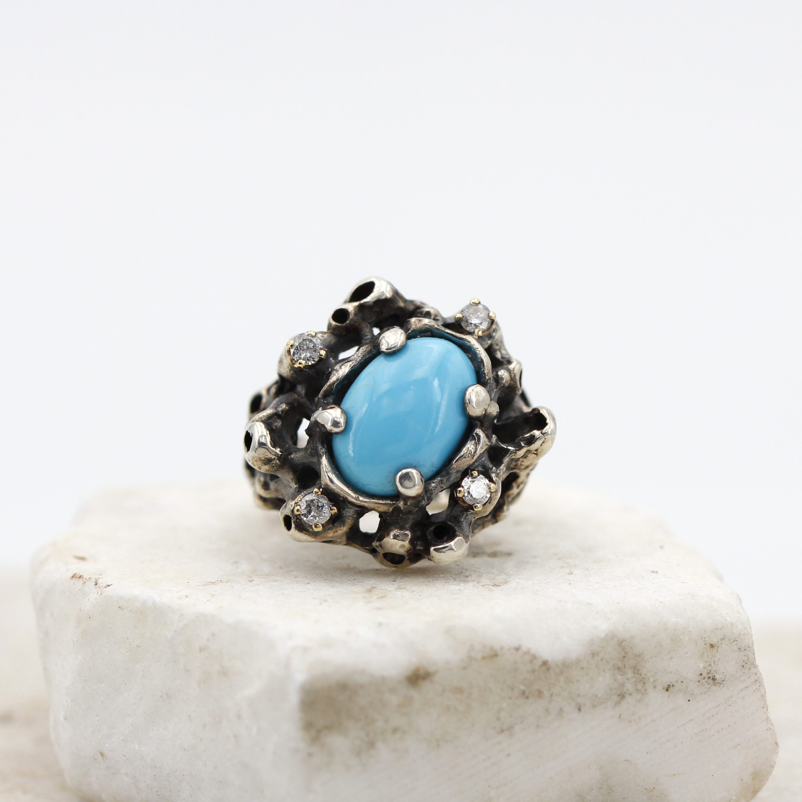 Anna Gioielli Jolly Jewels anello turchese 4 diamanti grey