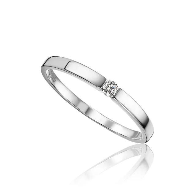 Miore Anello Oro Bianco 9Kt 375 Donna