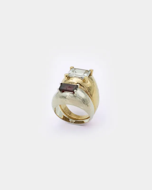 Voodoo Jewels Rhea anello argento zircone granato