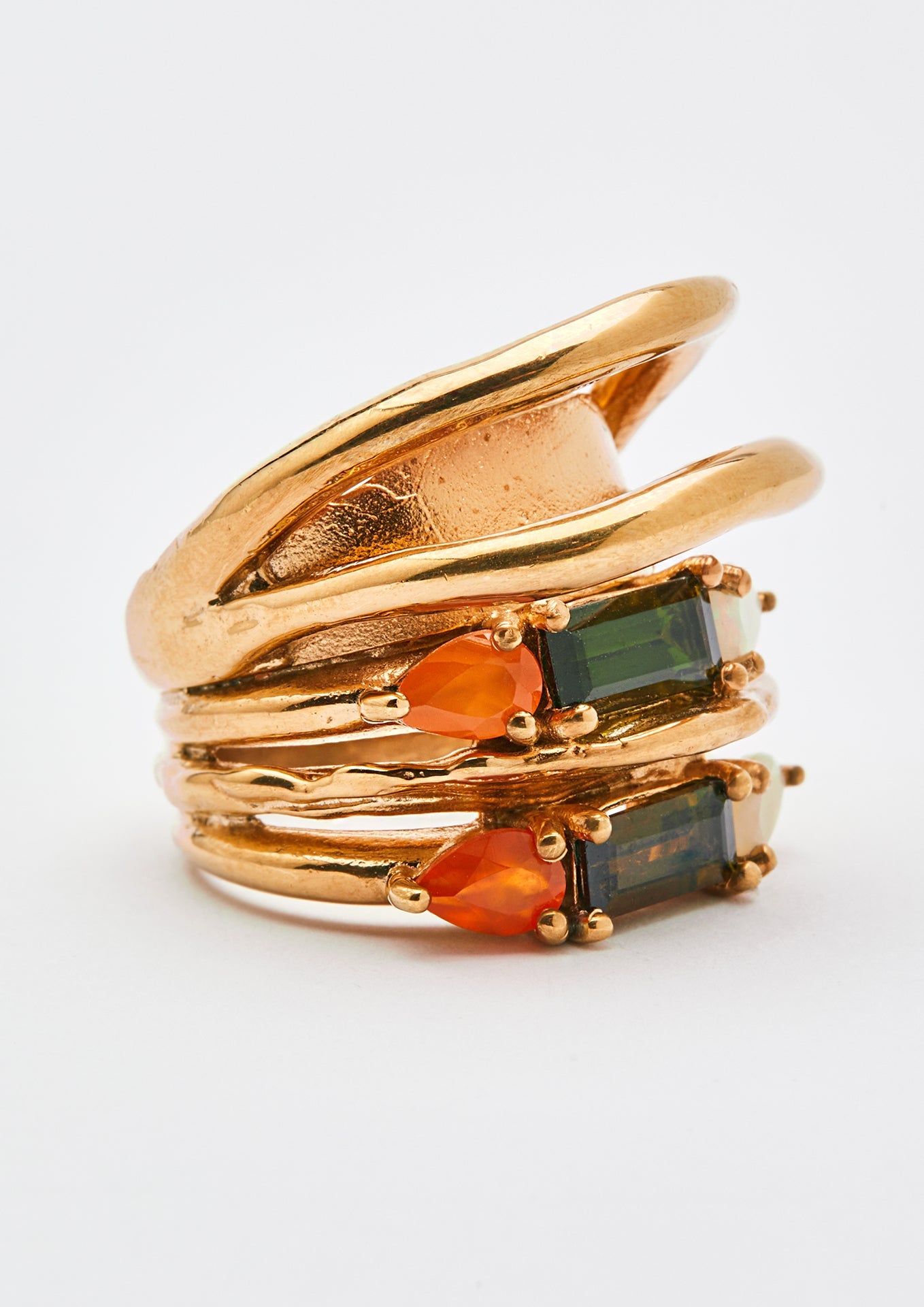 Voodoo Jewels Bold Shapes Adah anello tormaline opali