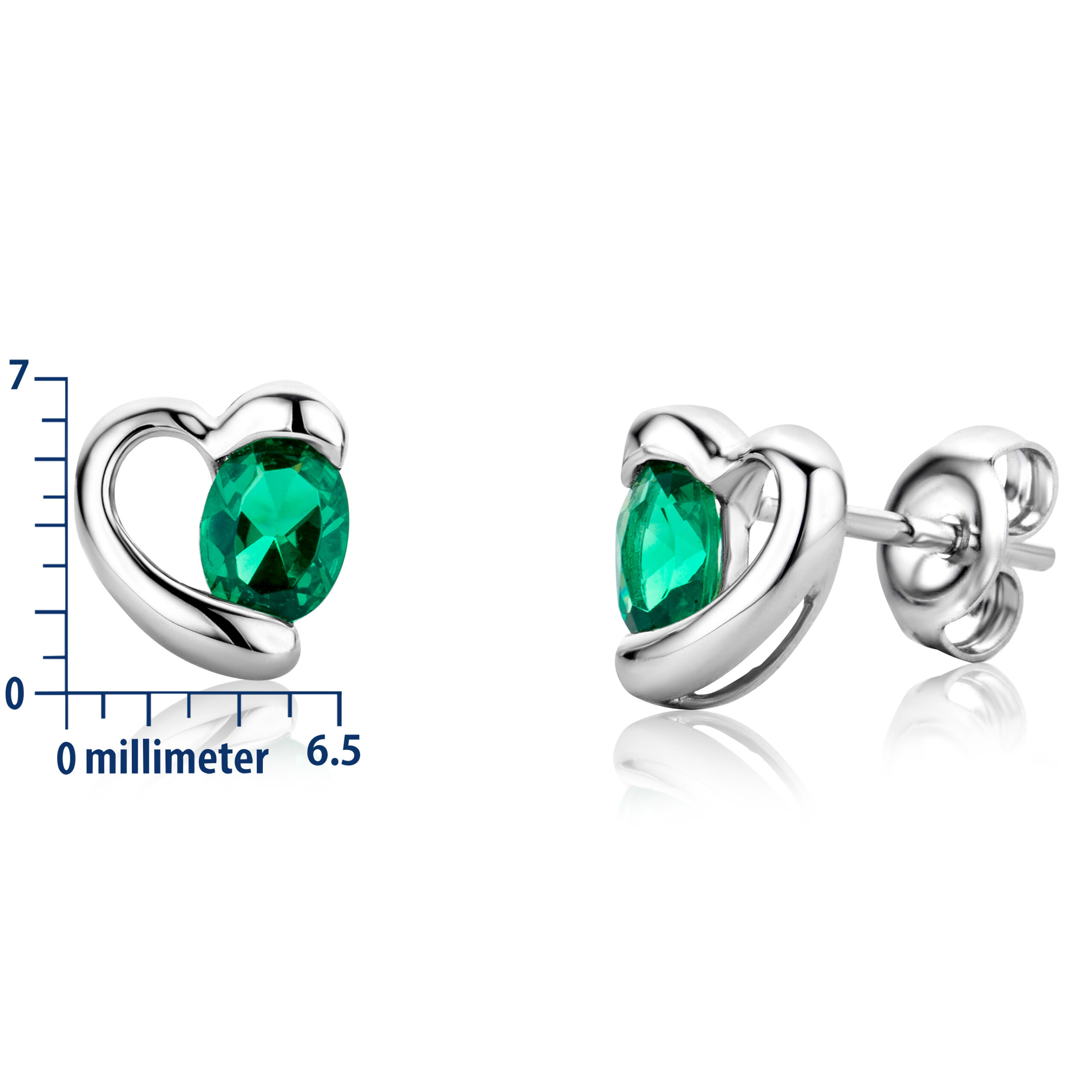 Miore Earrings Orecchini Oro Bianco 9KT Smeraldo