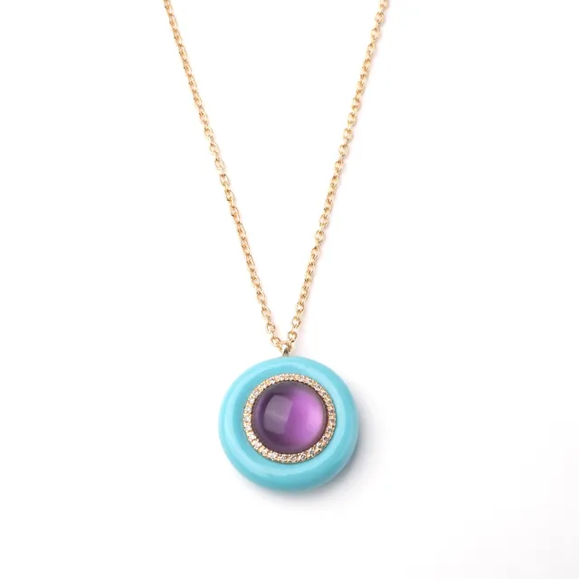 Noi Gioielli Mistica ciondolo oro giallo 18kt ametista 20 mm
