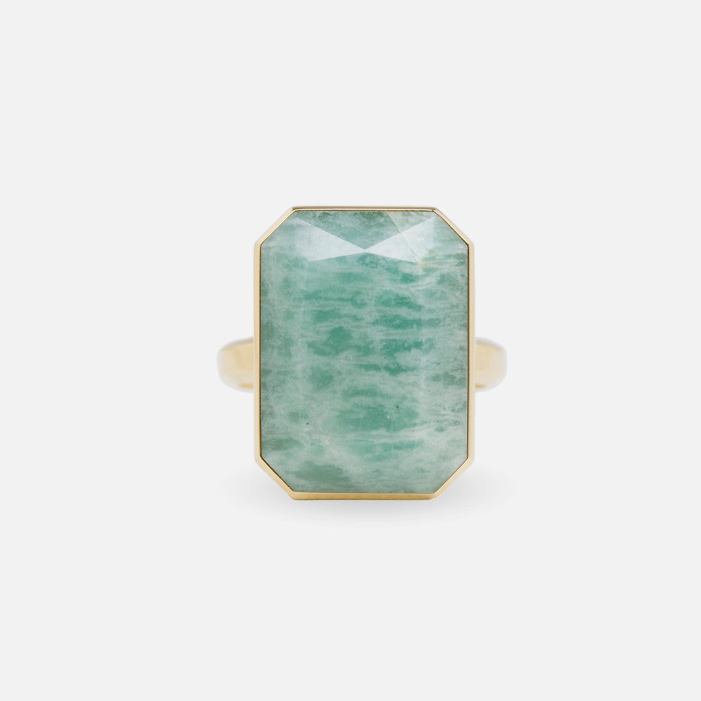 Ringly Luxe High Tide Anello Amazonite oro misura 7