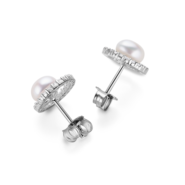 Miore Orecchini argento 925 perla e zirconia