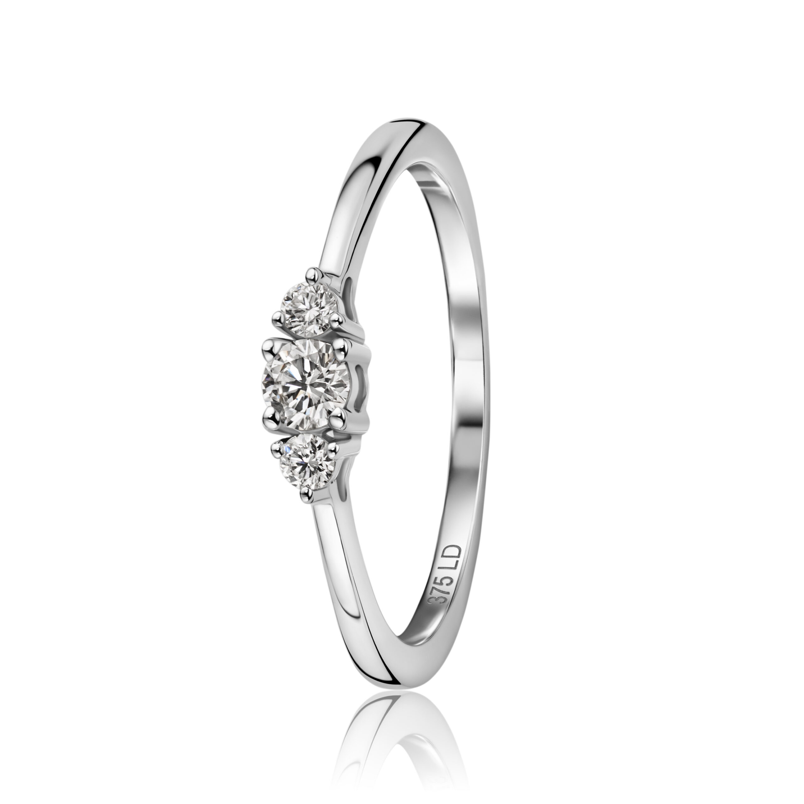 Miore Ring Anello Oro Bianco 9Kt 375