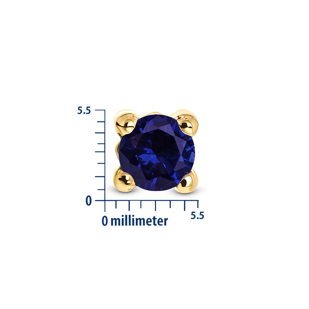 Miore Earrings Orecchini Oro Giallo 9Kt Zaffiro Creato