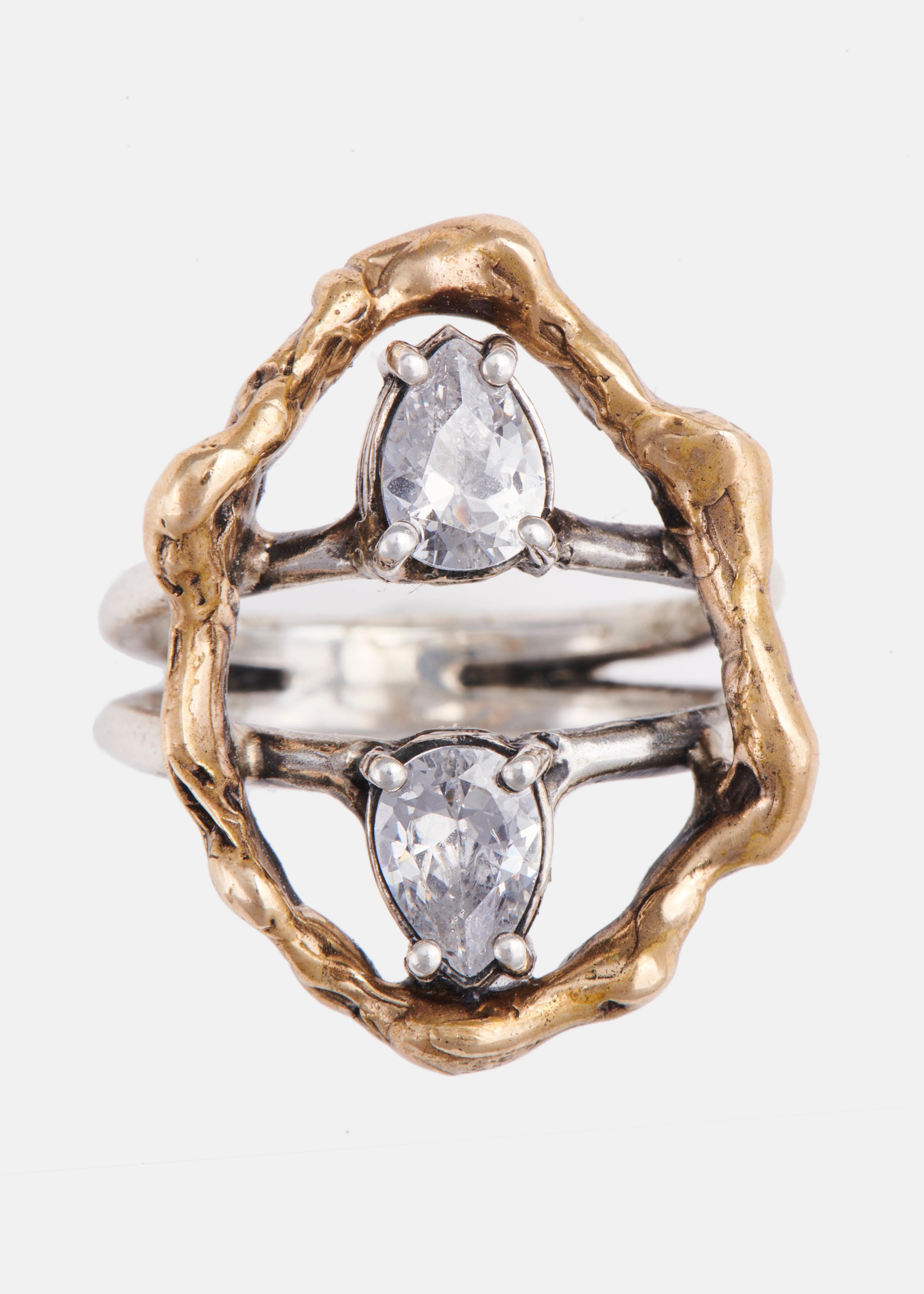 Voodoo Jewels Bold Shapes Elide anello bronzo misura M