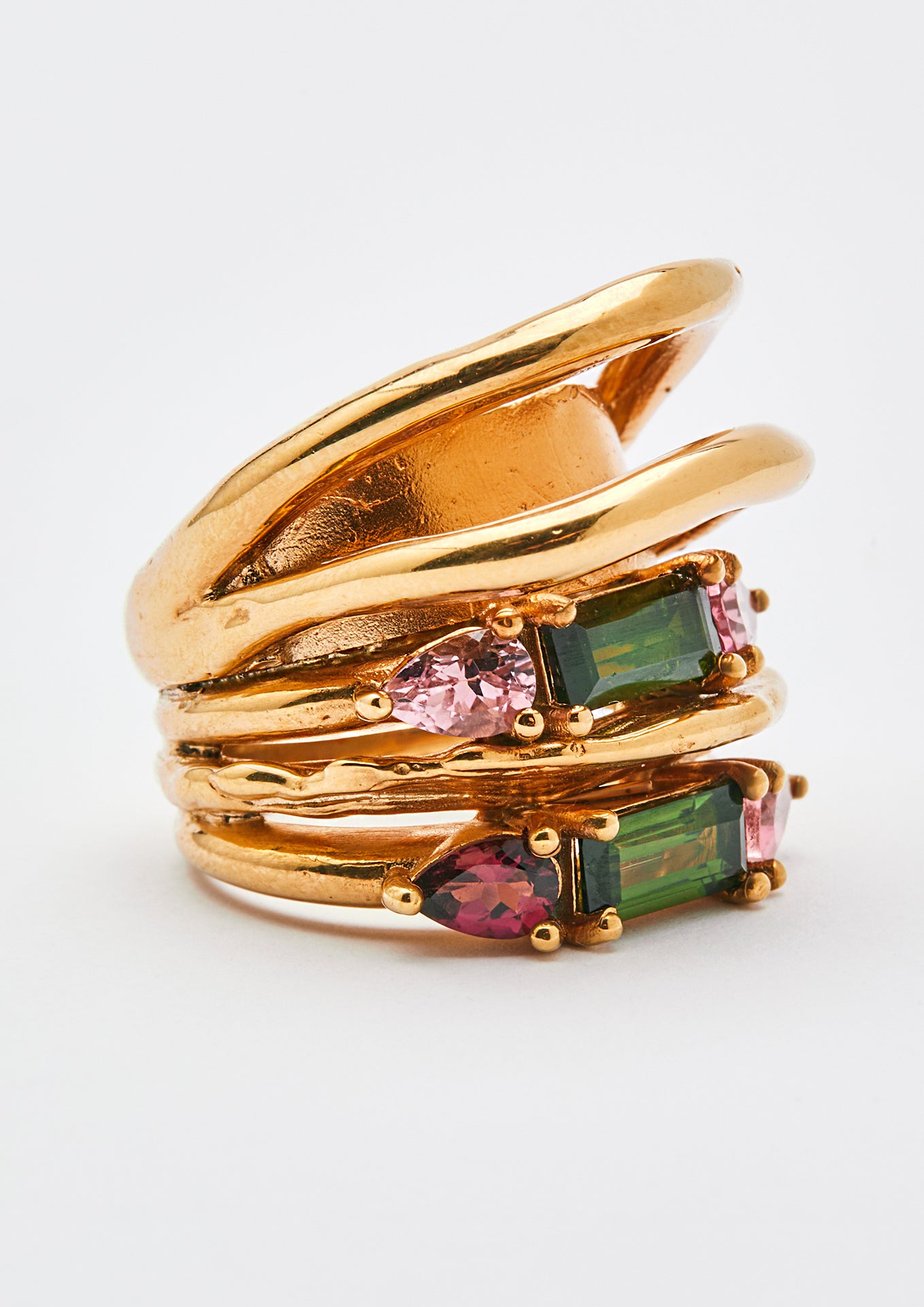 Voodoo Jewels Bold Shapes Azak anello tormaline oro