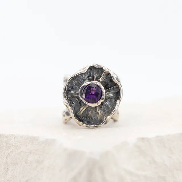 Anna Gioielli Winter Flower anello argento ametista 21 mm