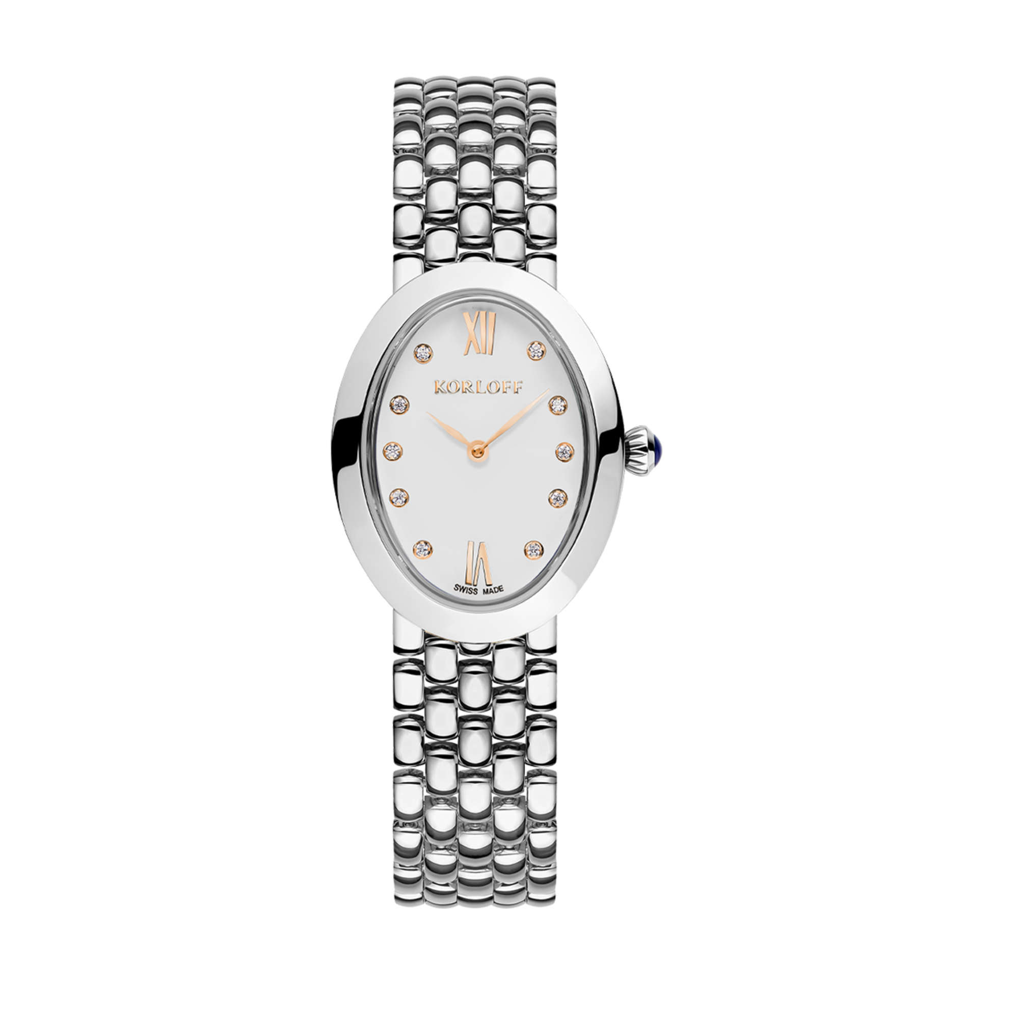 Korloff orologio piccolo modello acciaio lacca bianca