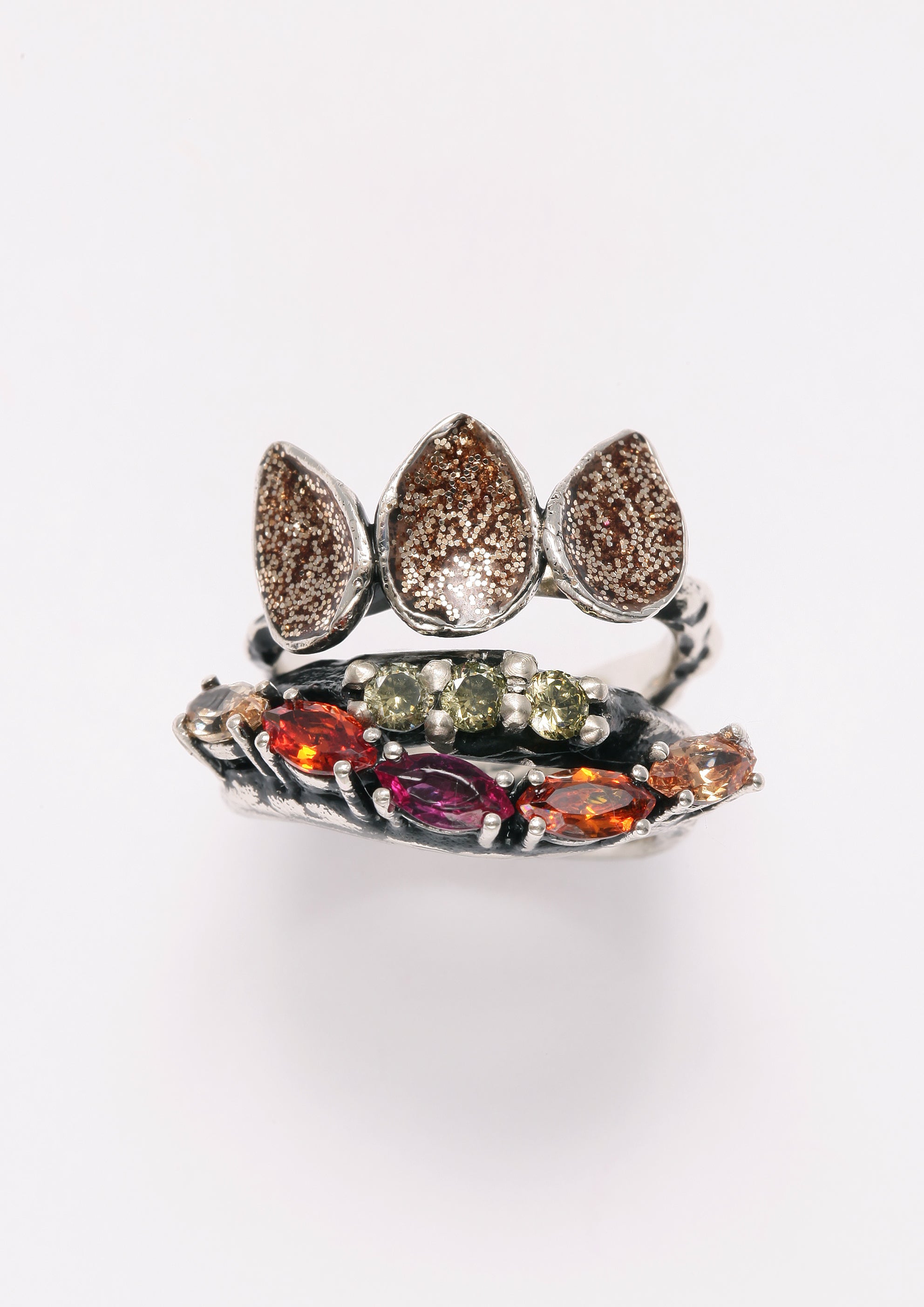 Voodoo Jewels Bold Shapes Laelia anello argento marquise