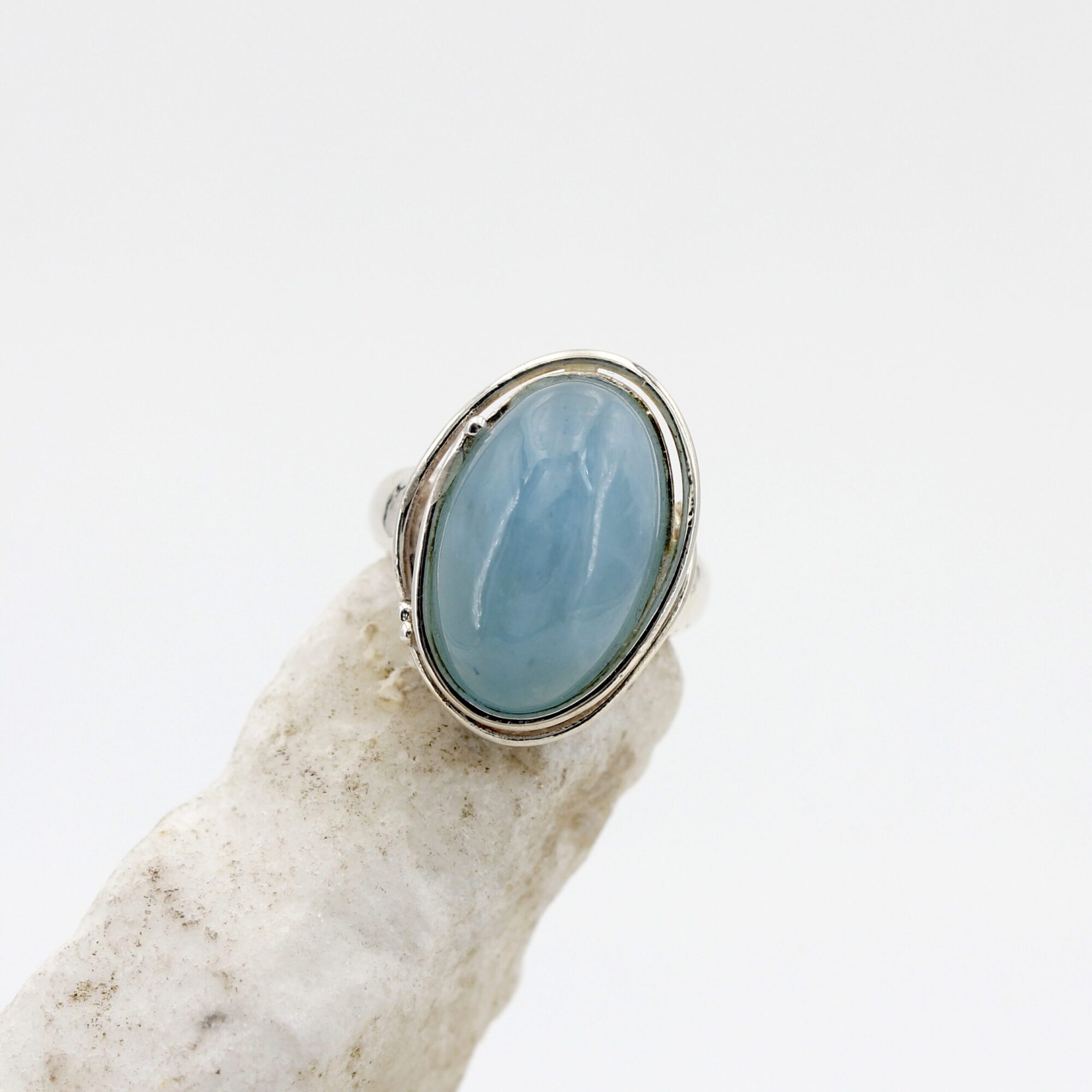 Anna Gioielli Anelli anello argento acquamarina latte cabochon
