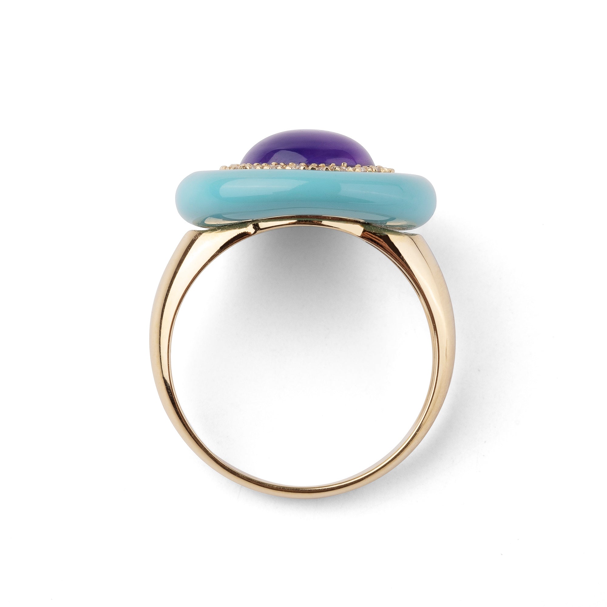 Noi Gioielli Firenze 1873 Mistica anello oro giallo ametista smalto turchese