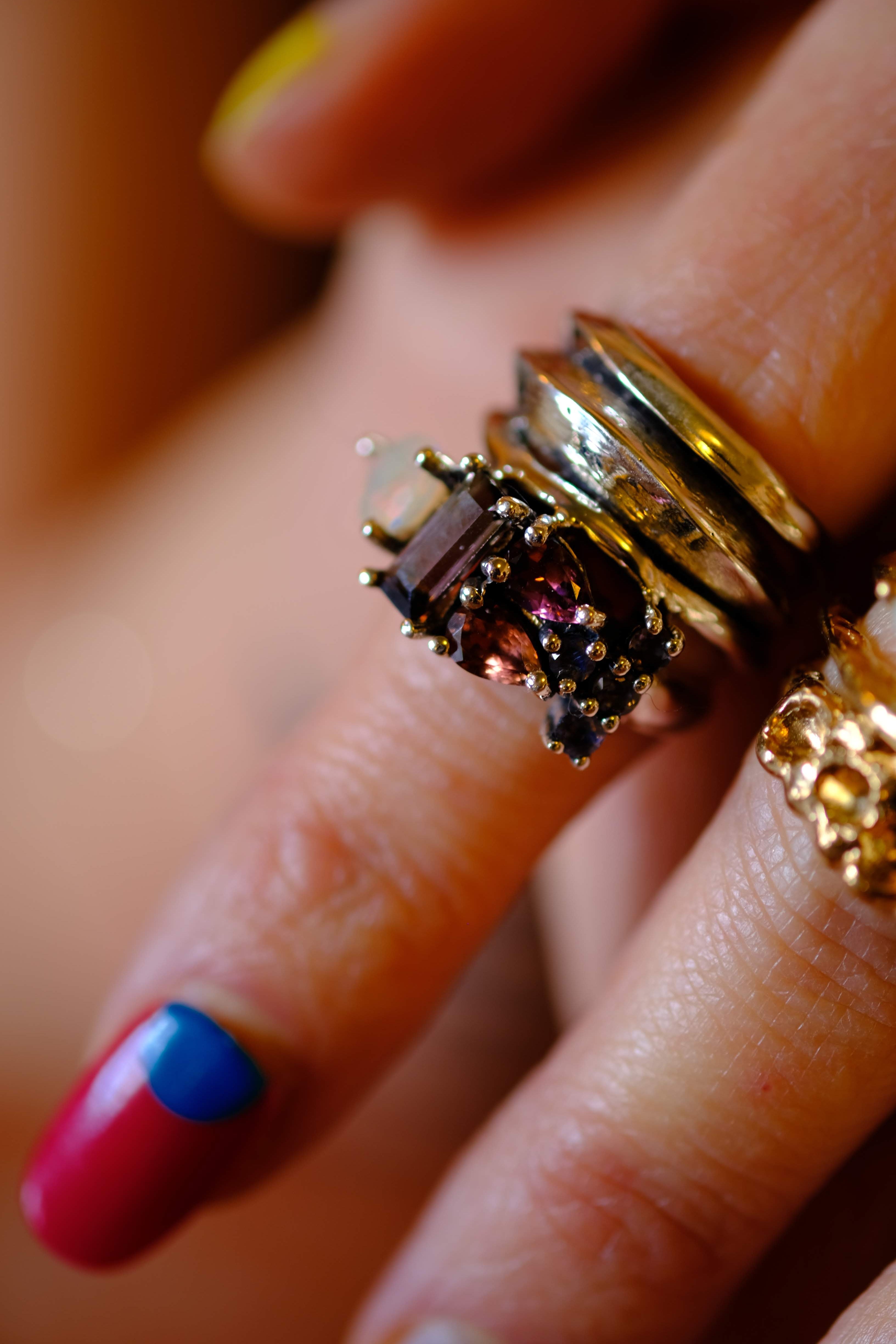 Voodoo Jewels Bold Shapes Siko anello tormaline M