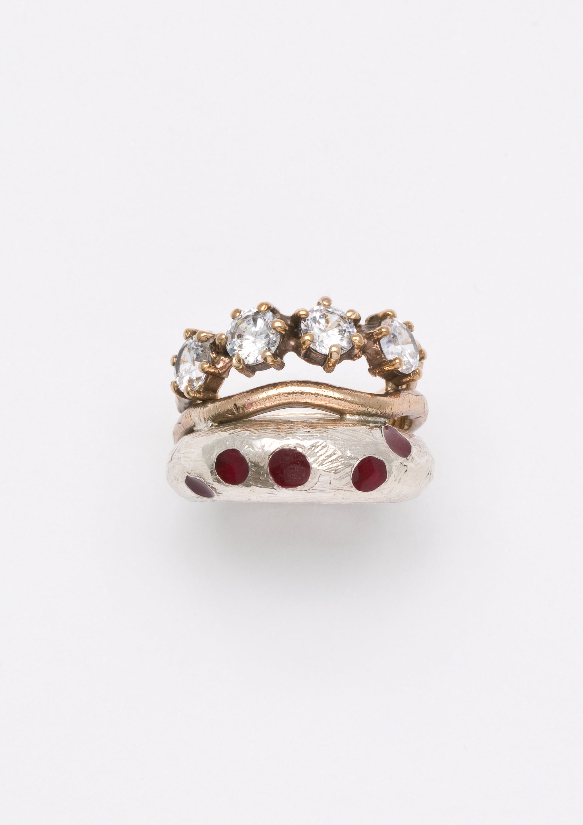 Voodoo Jewels Bold Shapes Laran anello bronzo pietre glitter