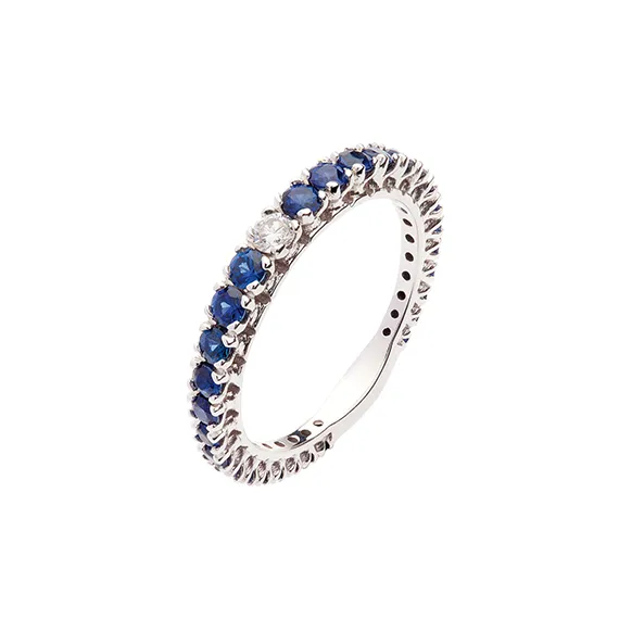 Polello Semipreziosi anello oro zaffiri blu donna