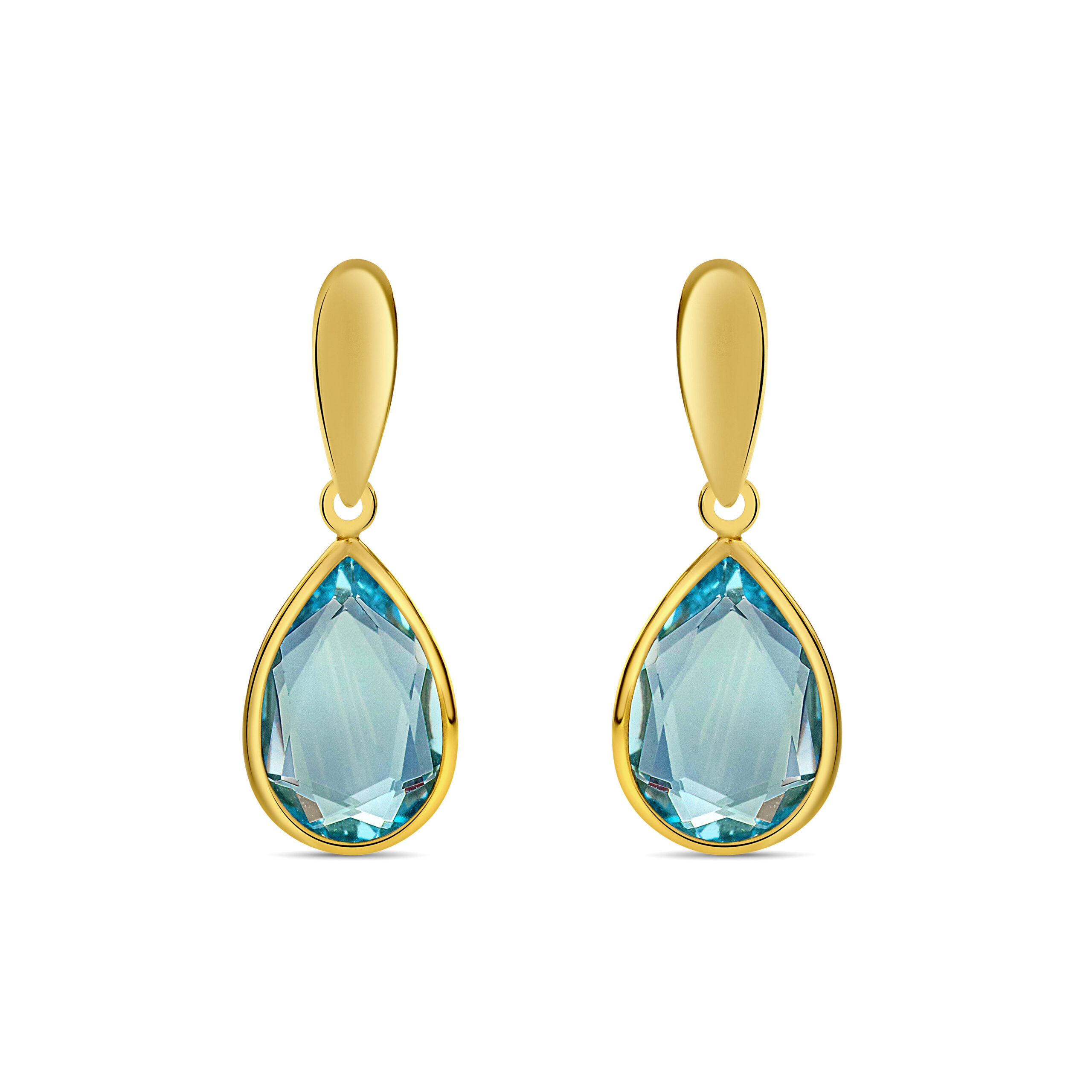 Miore Earrings Orecchini oro giallo 14kt topazio blu