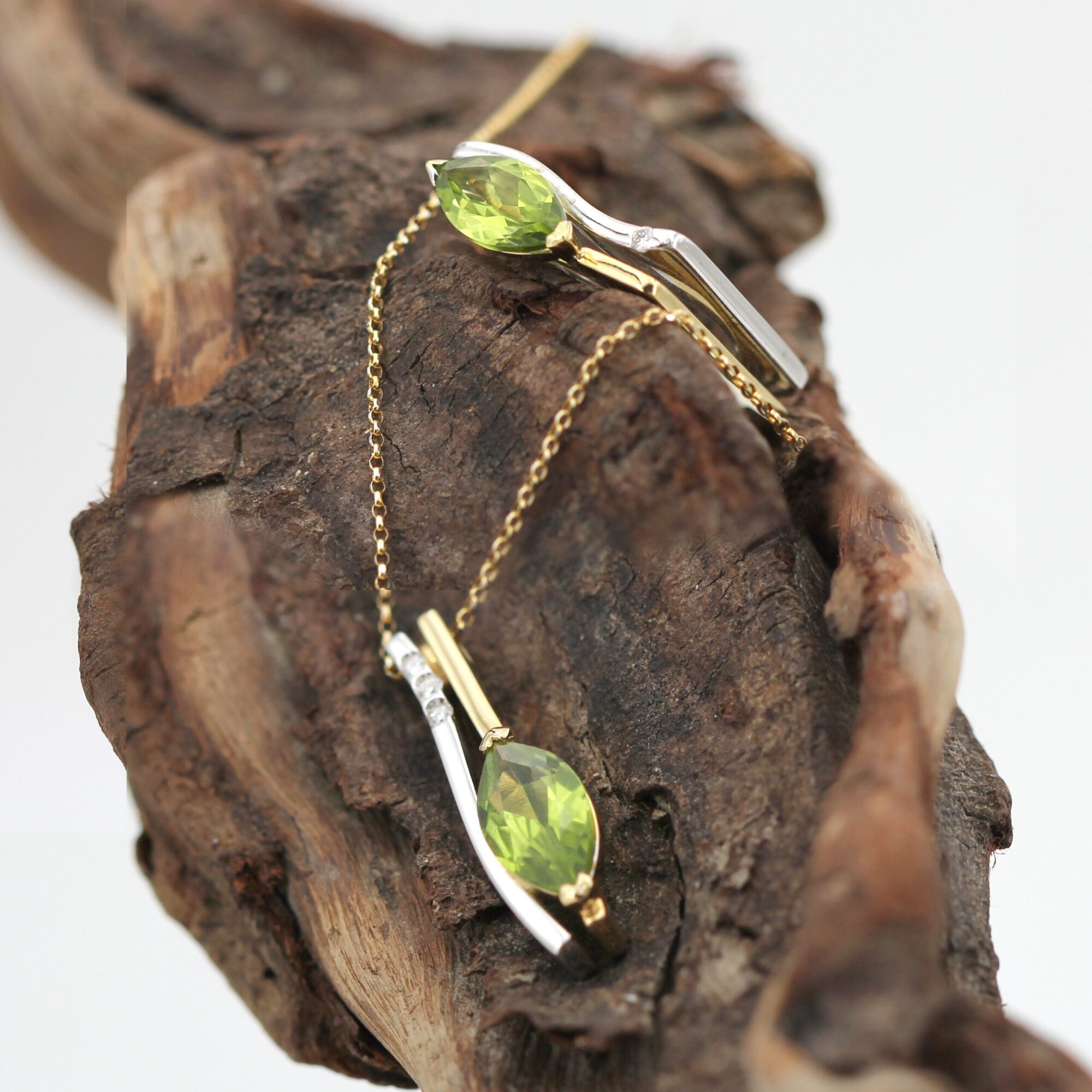 Anna Gioielli Gioielli Classici ciondolo oro peridoto diamanti
