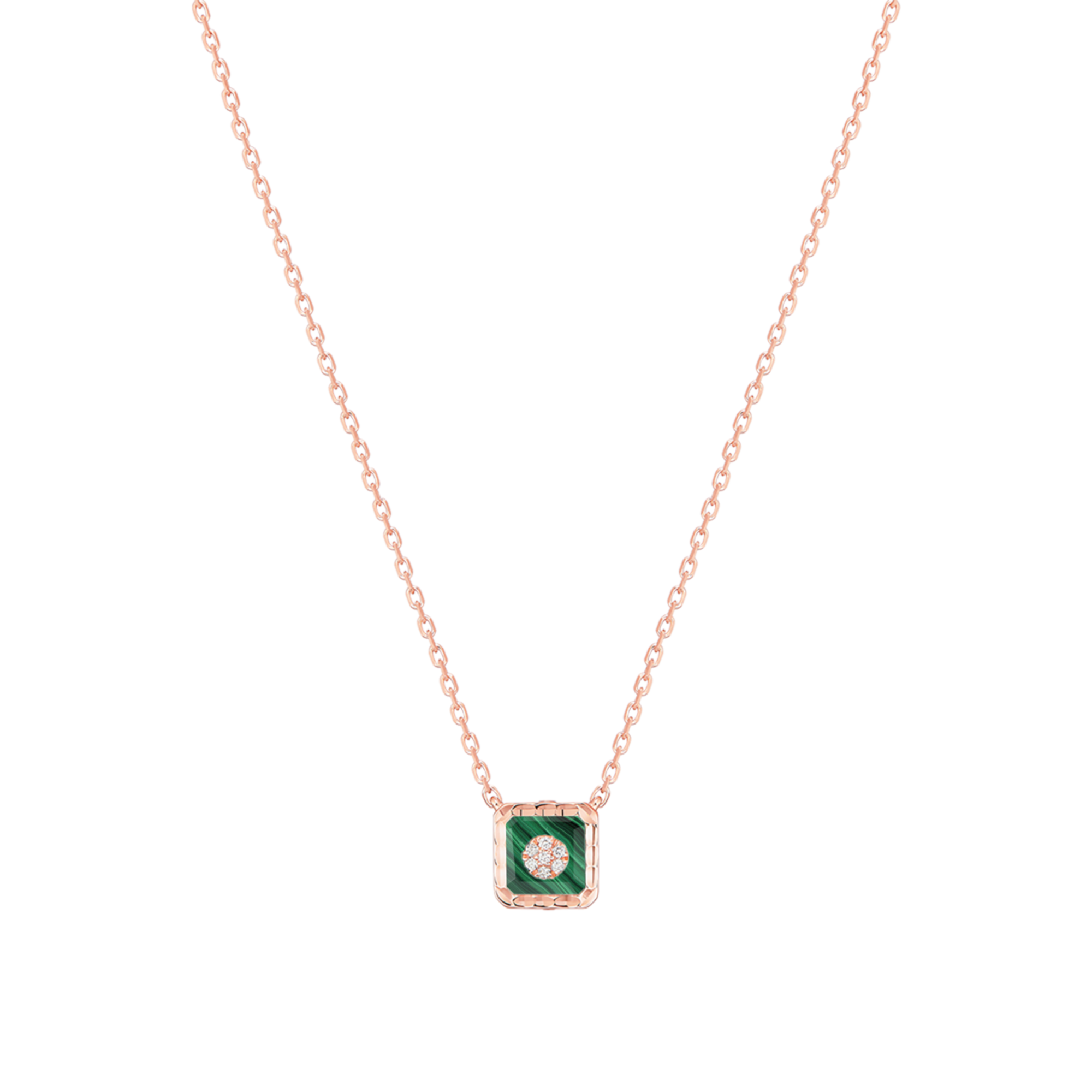 Korloff Je Play Carré collana oro rosa malachite