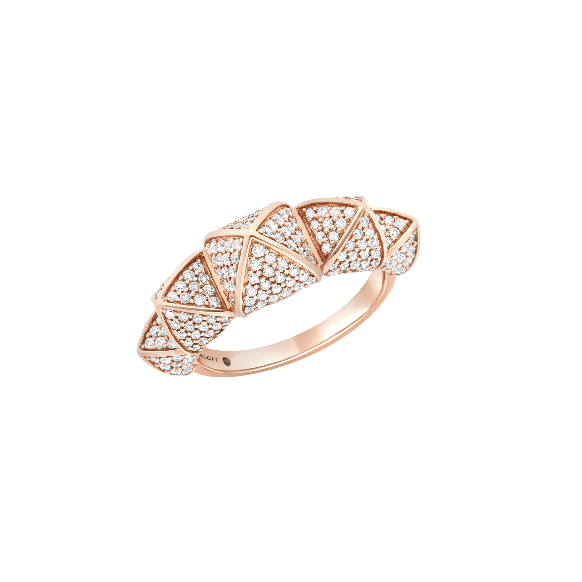 Korloff Korlove anello 5 cuori oro rosa diamanti 52