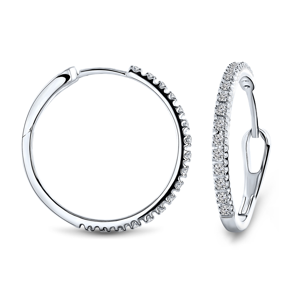 Miore Orecchini Oro Bianco 9Kt 375