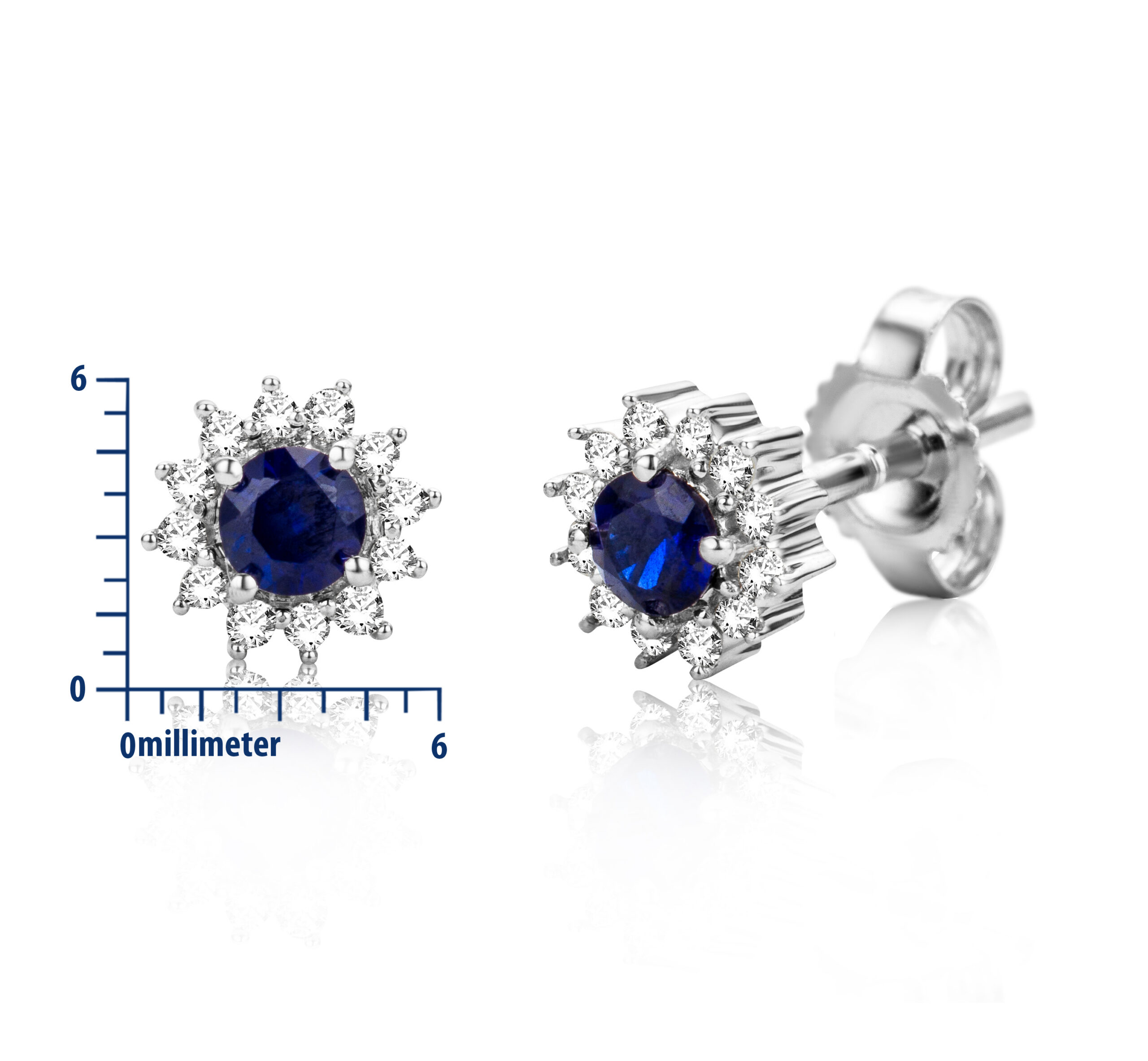 Miore Earrings orecchini oro bianco 9kt zaffiro creato