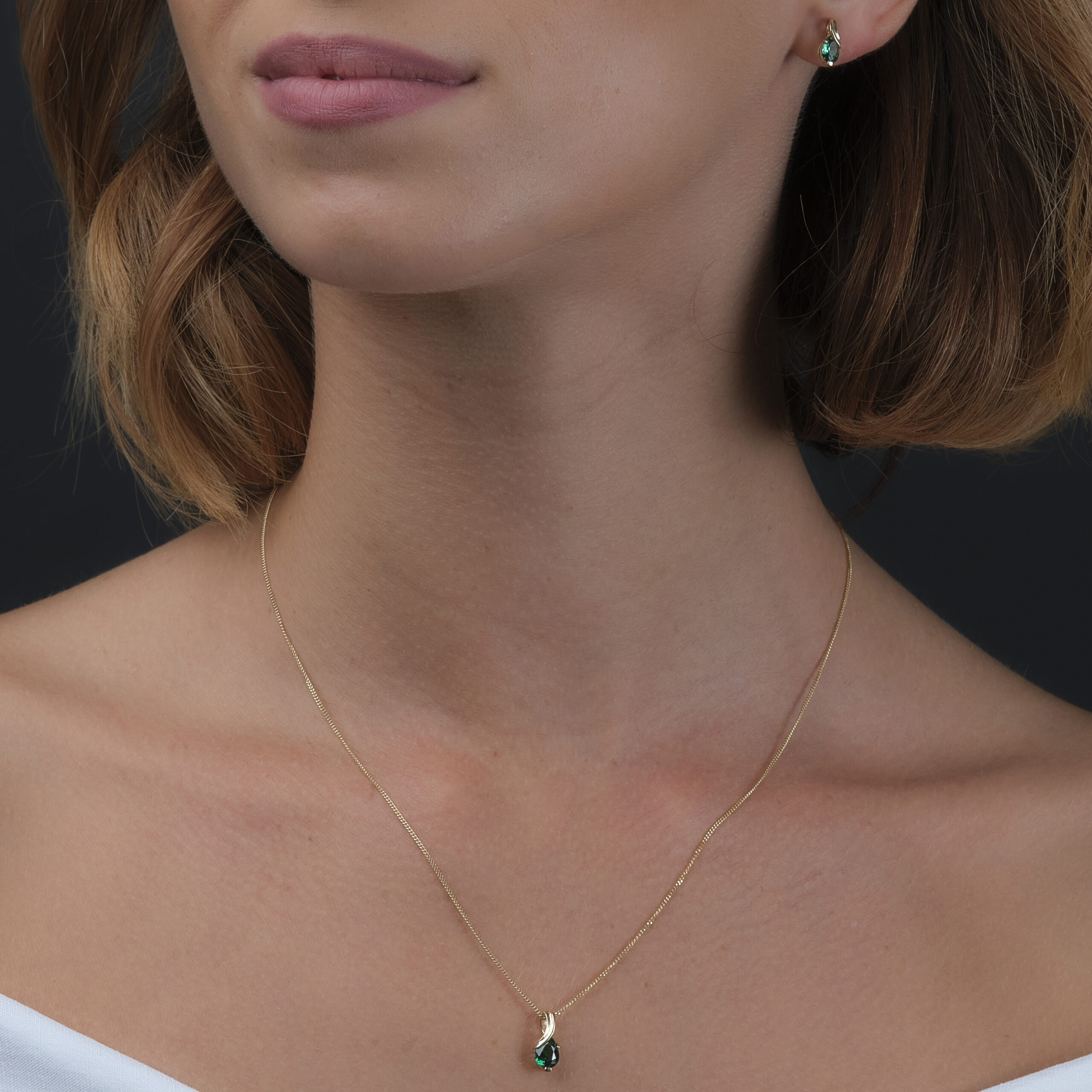 Miore Necklace Collana oro giallo smeraldo 9Kt