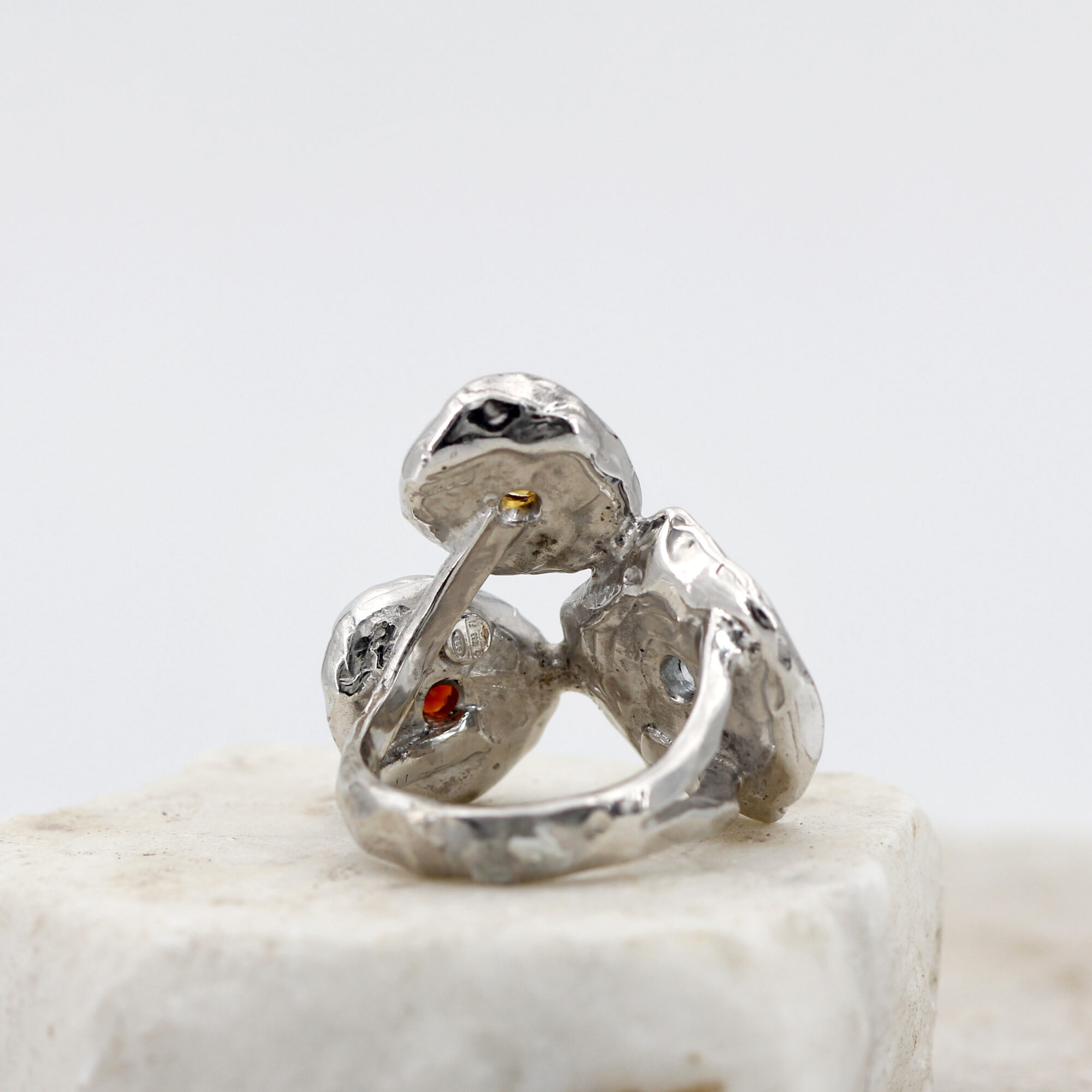 Anna Gioielli Winter Flower anello argento 925 tre fiori citrino