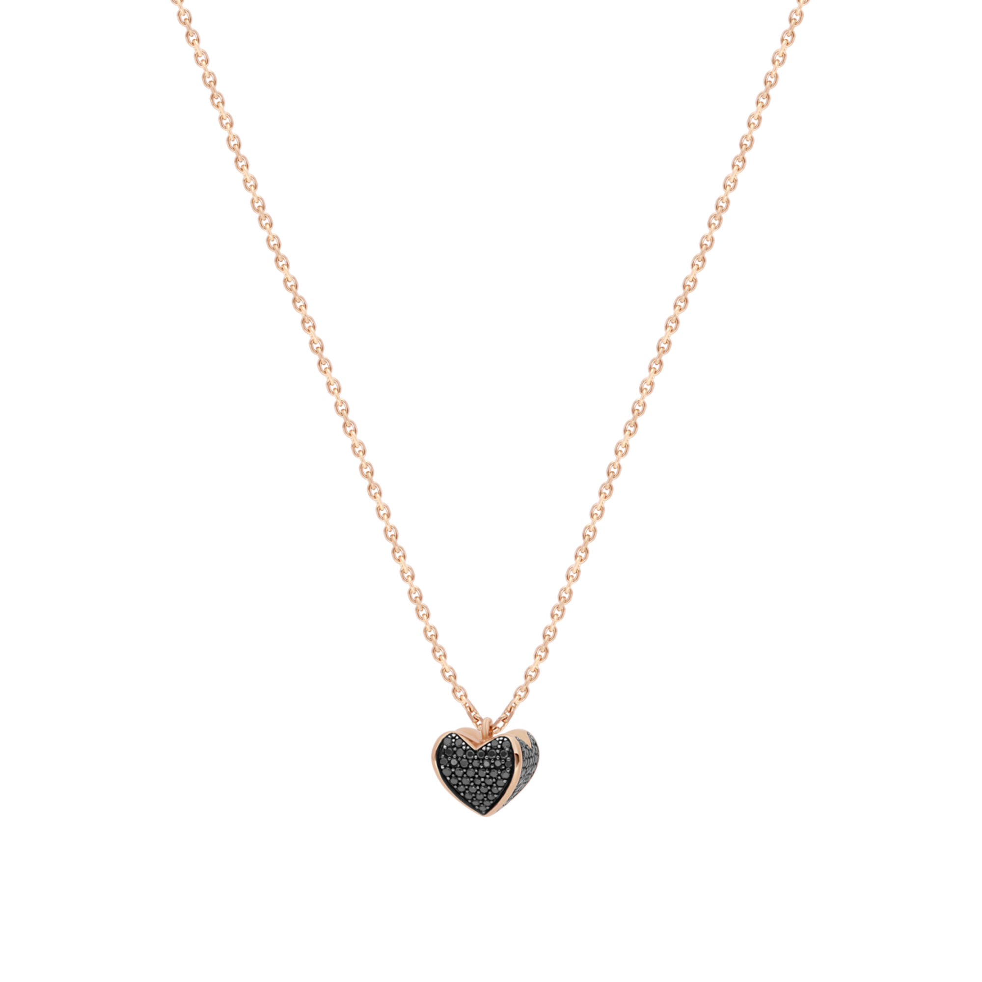 Korloff Korlove collana grande cuore oro rosa neri