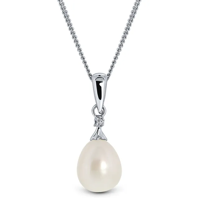 Miore Necklace Collana Oro Bianco Perla Coltivata 9KT
