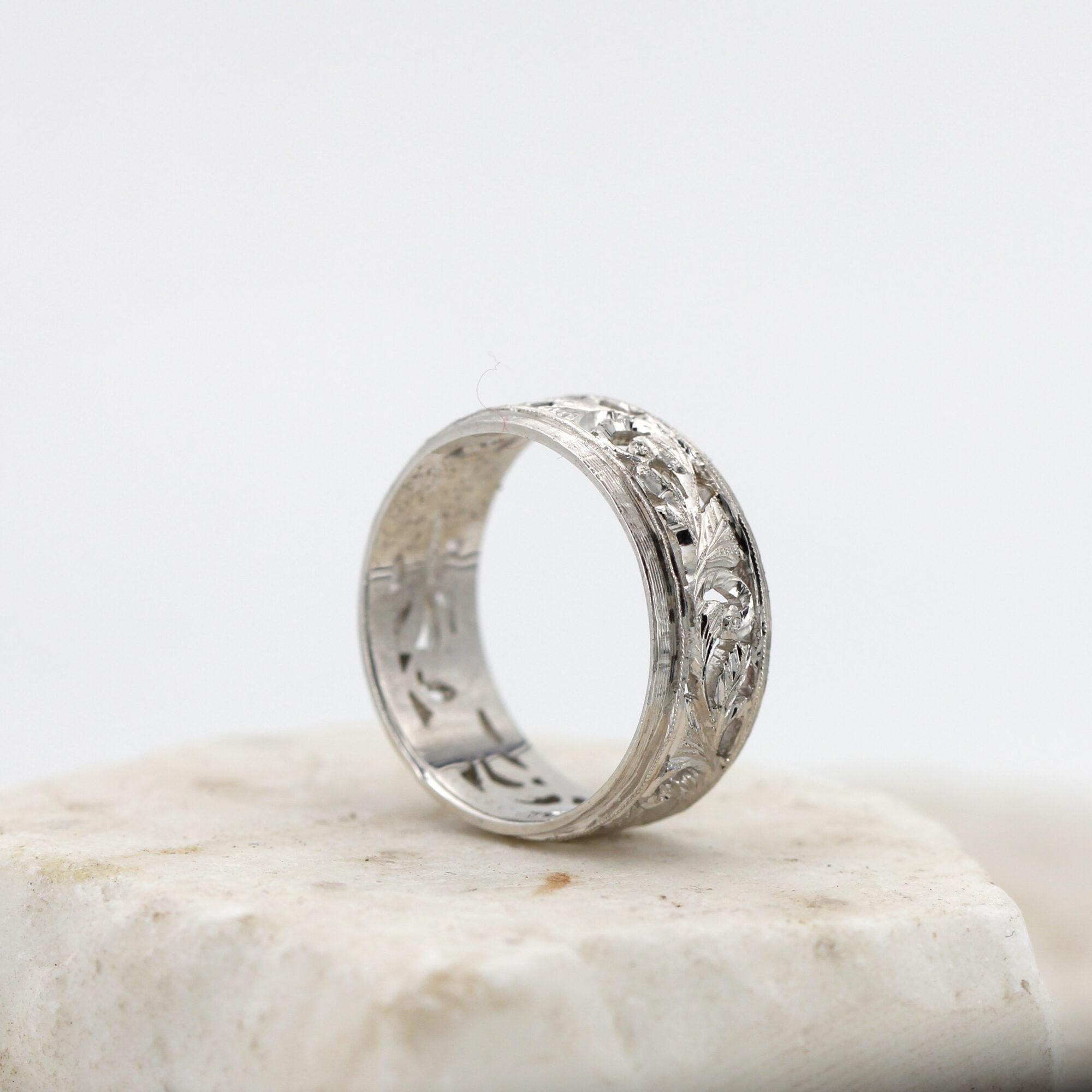 Anna Gioielli Anelli Anello Fascia Floreale Argento 925 Traforato