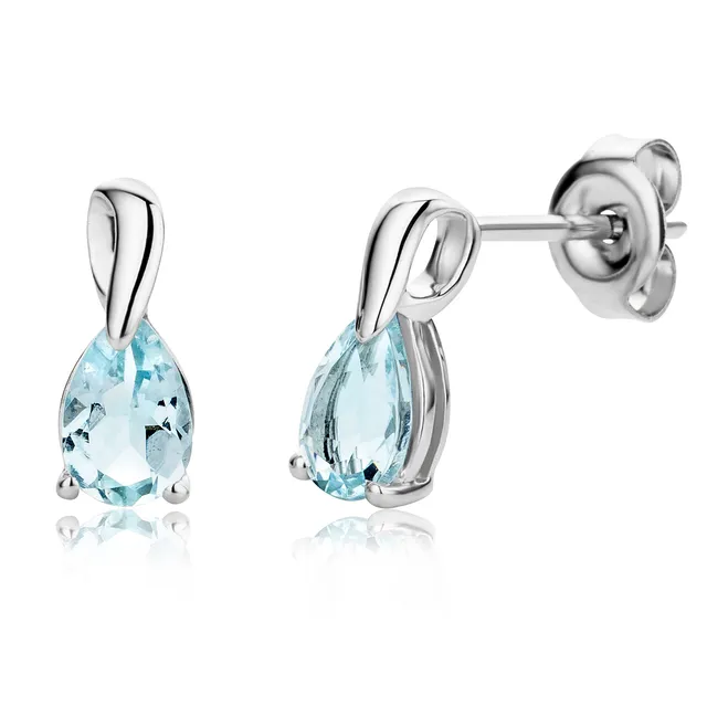 Miore Earrings Orecchini Oro Bianco 9Kt Acquamarina