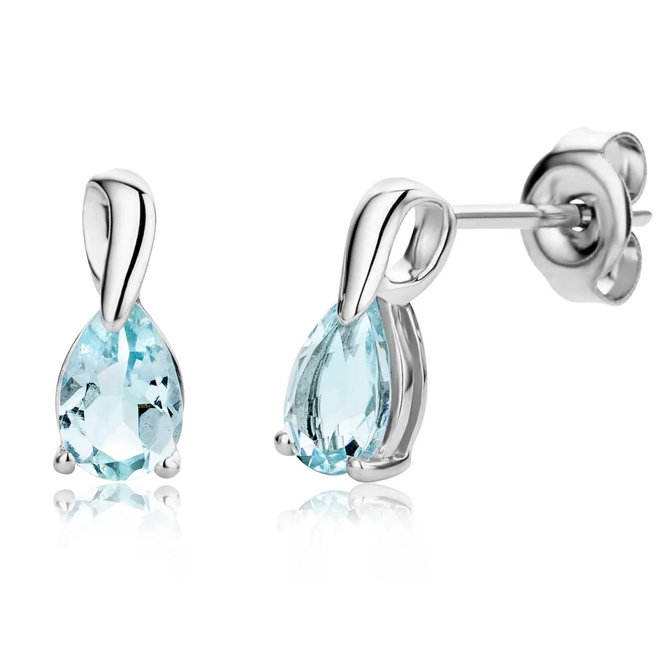 Miore Earrings Orecchini Oro Bianco 9Kt Acquamarina