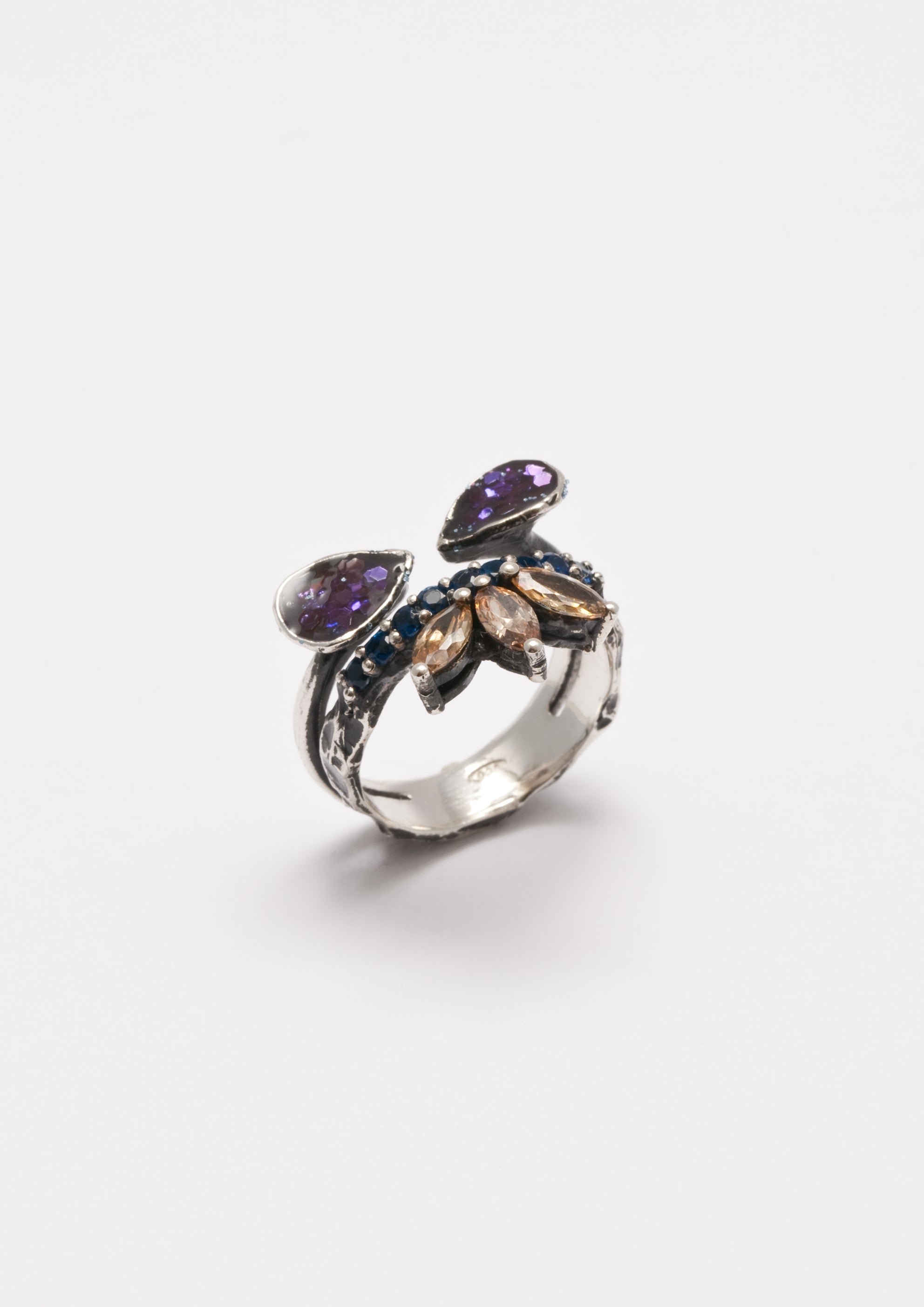 Voodoo Jewels Bold Shapes Azhar anello argento marquise