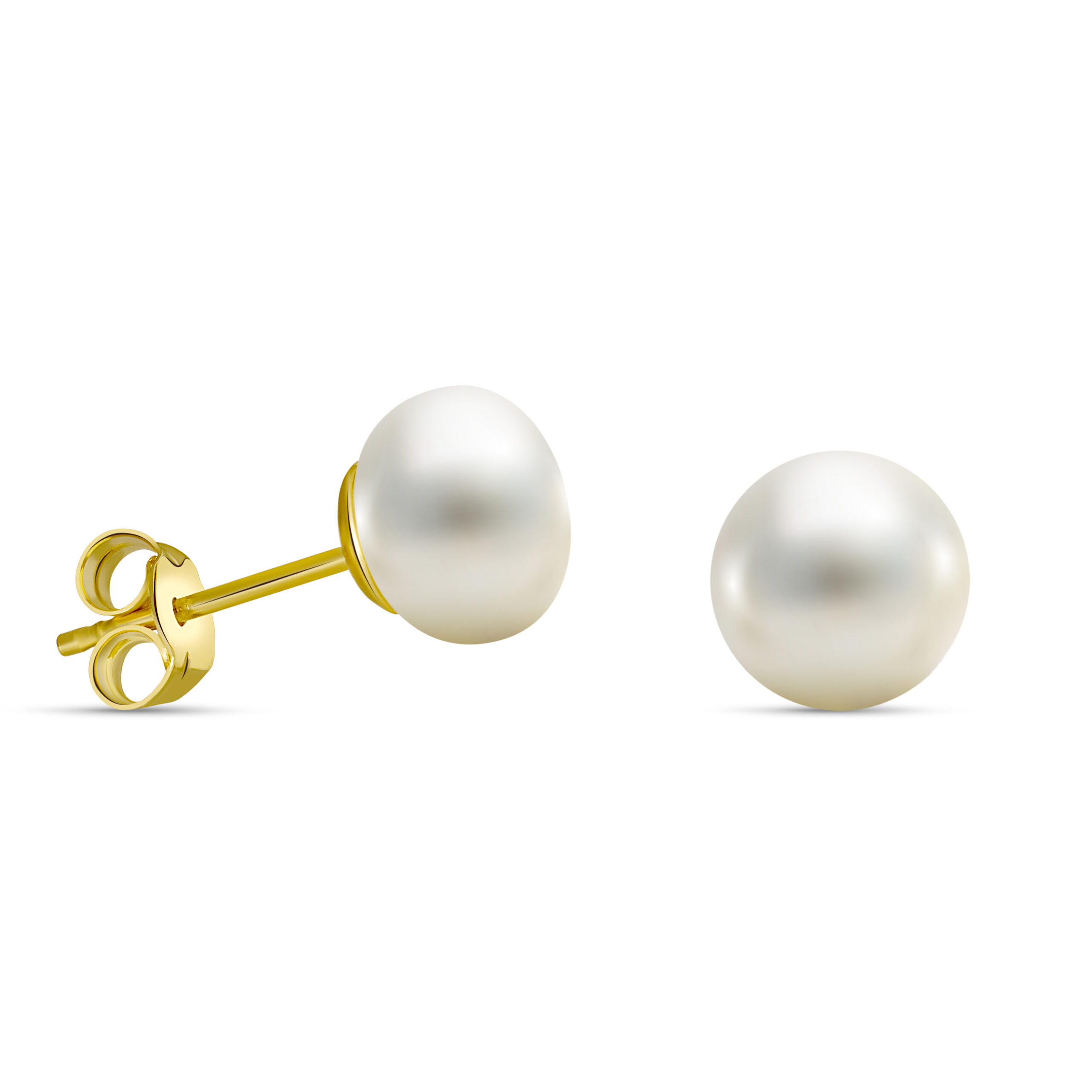 MIORE Orecchini Oro Giallo 9 Kt Perla Acqua Dolce