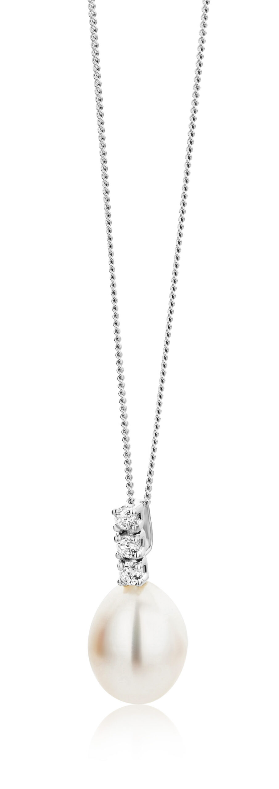 Miore Collana Perle Oro Bianco 9Kt 375