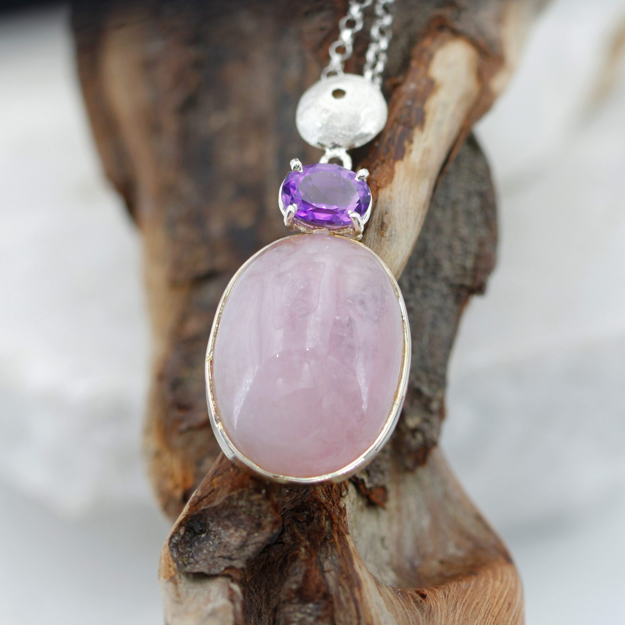Anna Gioielli Pendenti ciondolo argento morganite ametista 46cm