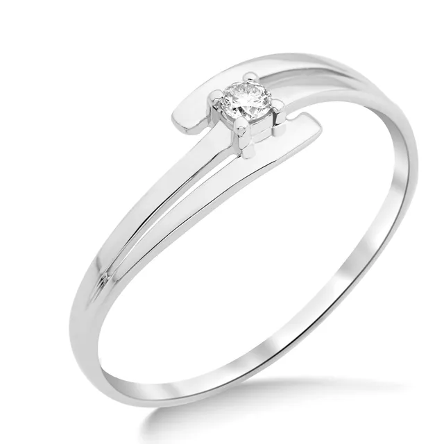 Miore Ring anello oro bianco 9kt 375